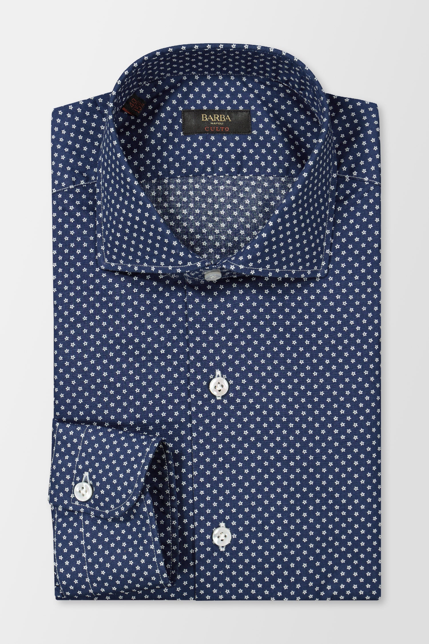 Barba Napoli Blue Classic Dress Shirt for Men - Premium Italian Cotton Formal Wear for Business & Special Occasions