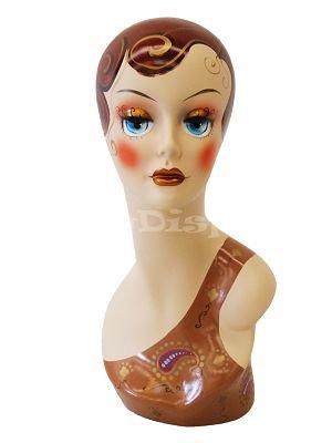 Vintage Style Female Mannequin Head Display - 2 Pack Fiberglass Artistic Wig Stand (MD-VF003) for Salon, Boutique & Home Decor