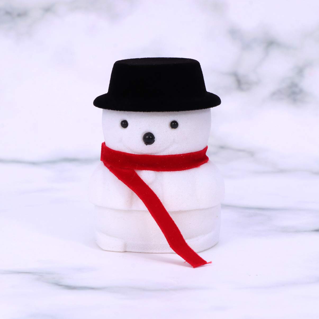 Amosfun Earring Case & Jewelry Box - Christmas Snowman Design Ring Holder for Engagement, Wedding, Xmas Party - Perfect for Jewelry Storage & Gift Giving