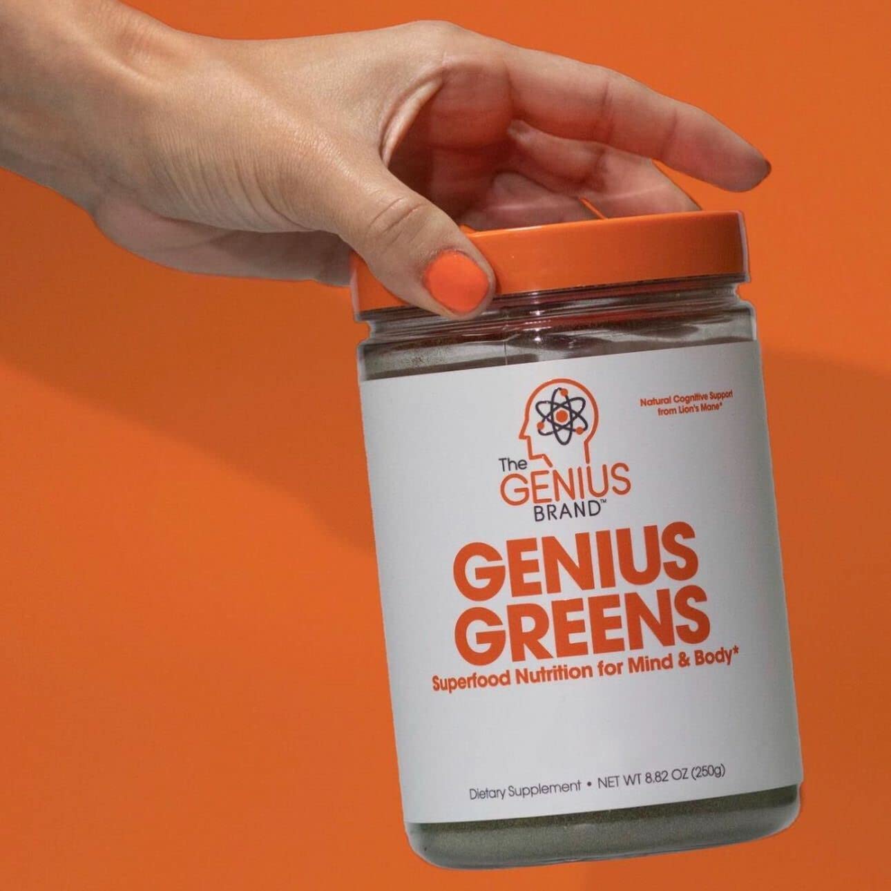 The Genius Brand - Organic Super Greens Superfood Powder with Spirulina, Lion's Mane, Kale & Spinach - Nootropic Supplement for Energy, Immunity & Brain Health - Antioxidant-Rich Juice & Smoothie Mix for Workouts, Detox & Daily Wellness