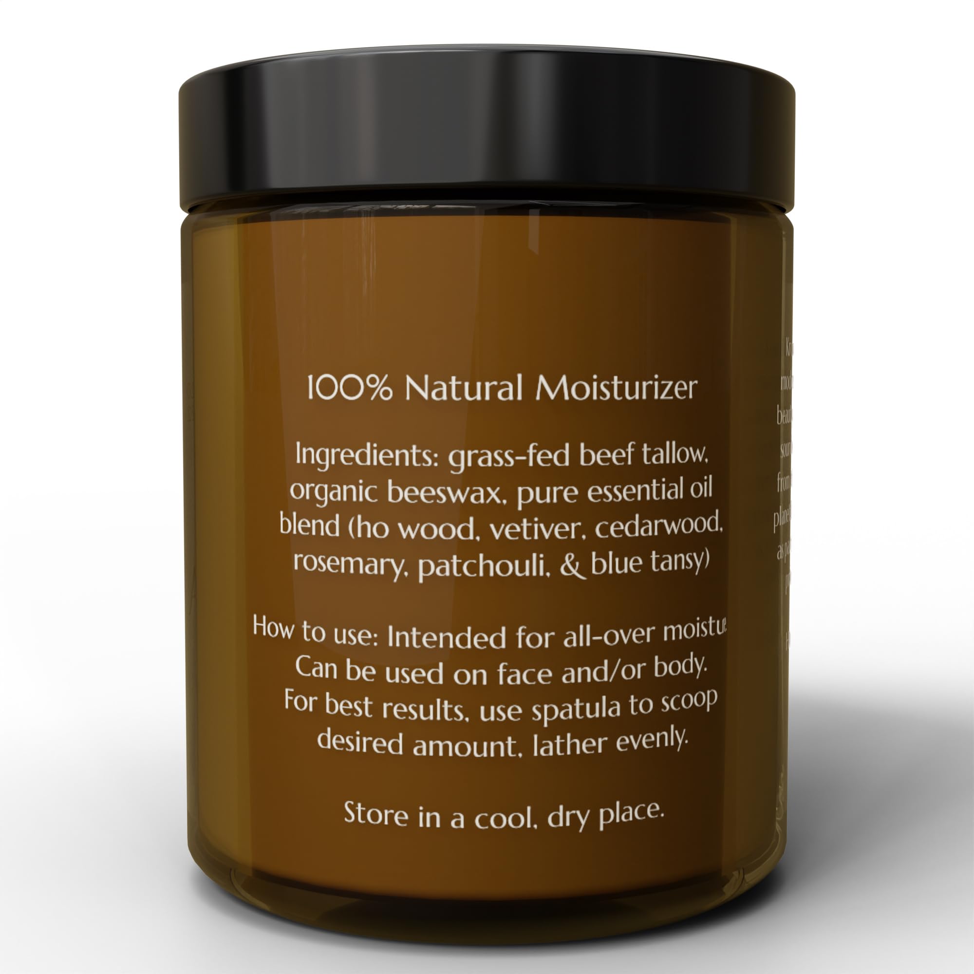 All-Natural Grass-Fed Beef Tallow Body Balm with Essential Oils | 6oz Moisturizer for Dry, Sensitive Skin | Phthalate-Free, Preservative-Free Skincare | Perfect for Eczema, Psoriasis & Daily Hydration
