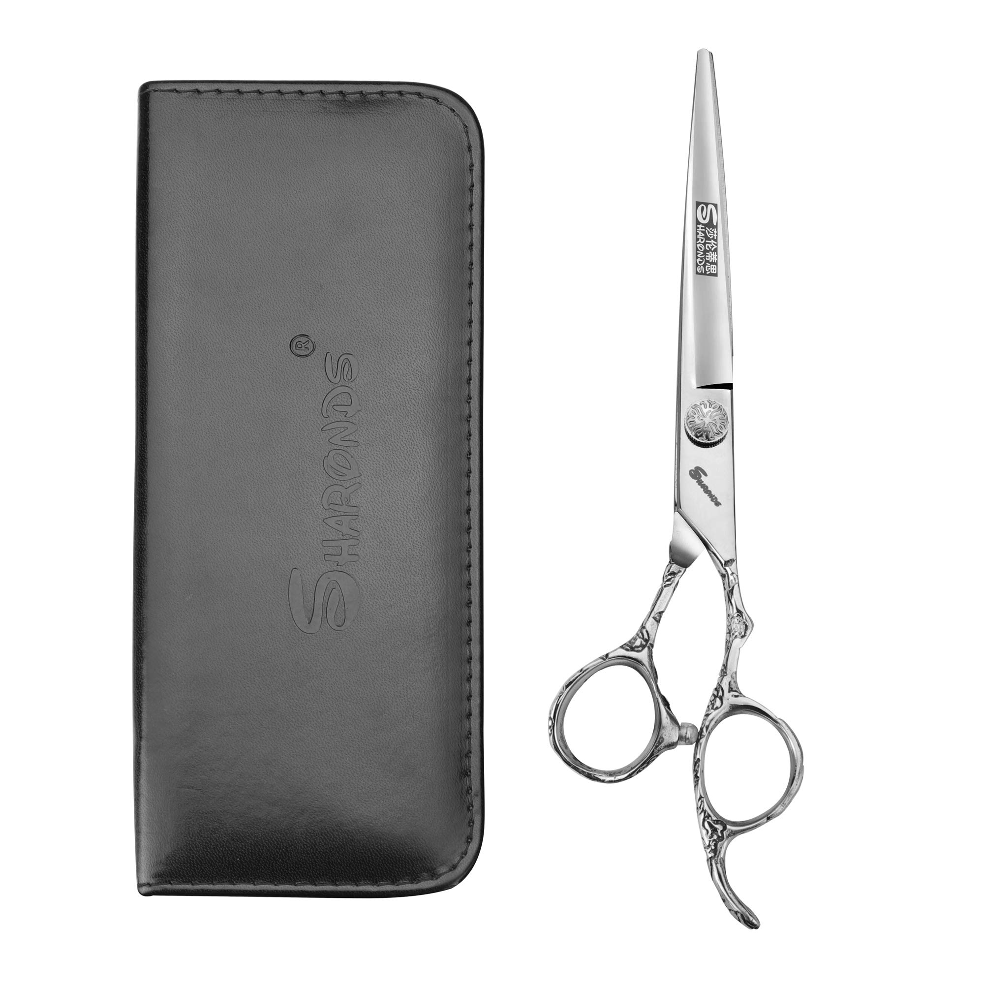 6/7 Inch Professional Hair Cutting Scissors - Razor Sharp Stainless Steel Barber Shears for Stylists & Hairdressers (Silver, 7
