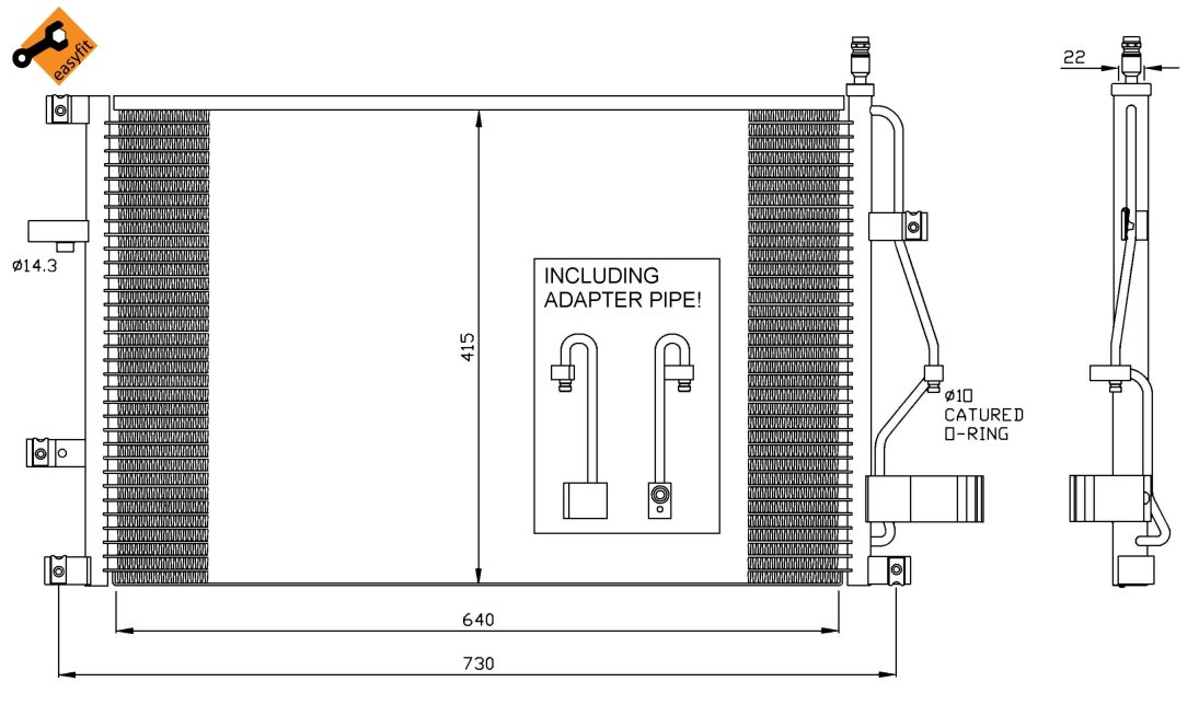 High-Performance 35413 AC Condenser for Automotive Air Conditioning Systems – Perfect for Car Cooling and HVAC Repairs