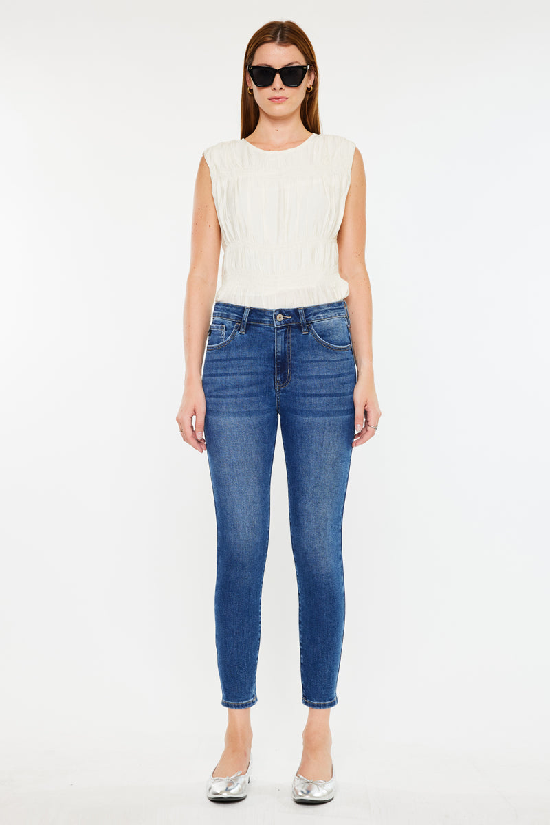 Teegan High Rise Cropped Skinny Jeans for Women - Stretch Denim Pants, Slim Fit, Ankle Length | Perfect for Casual Outfits, Date Nights & Street Style