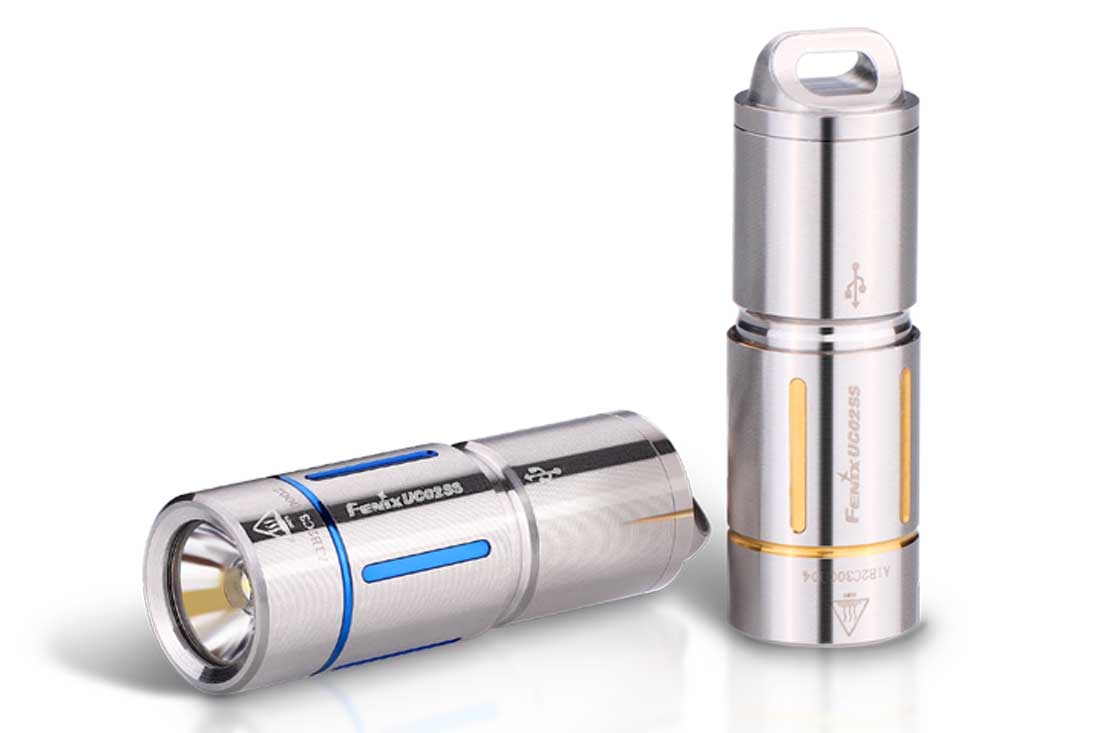 Fenix UC02SS USB Rechargeable Mini Keychain Flashlight - Compact EDC Light for Camping, Hiking & Emergency Use
