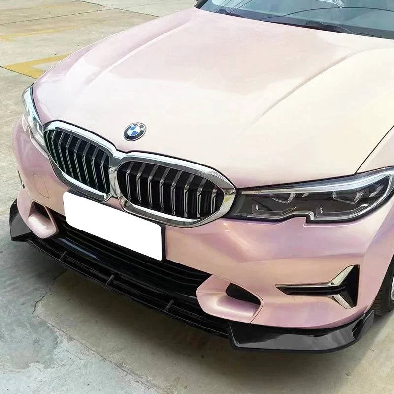 2019-2022 BMW 3 Series G20 3-Piece Front Bumper Lip Spoiler - ABS Plastic - Not Compatible with M Sport/M Tech Bumper - Enhance Style & Aerodynamics for Street & Track Driving