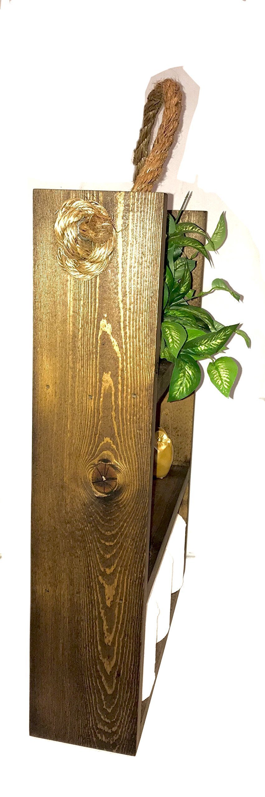 Hanging Shelf with Rope - Bathroom Storage Organizer for Towels, Plants & Decor | Space-Saving Wall Shelf for Small Bathrooms, Kitchens & Bedrooms