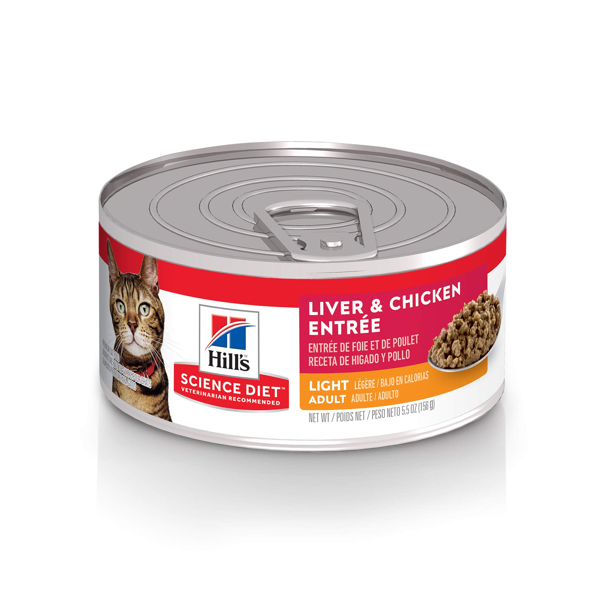 Hill's Science Diet Adult Light Wet Cat Food - Liver & Chicken Flavor (Pack of 24) | Healthy Weight Management for Indoor Cats | Perfect for Picky Eaters & Senior Cats