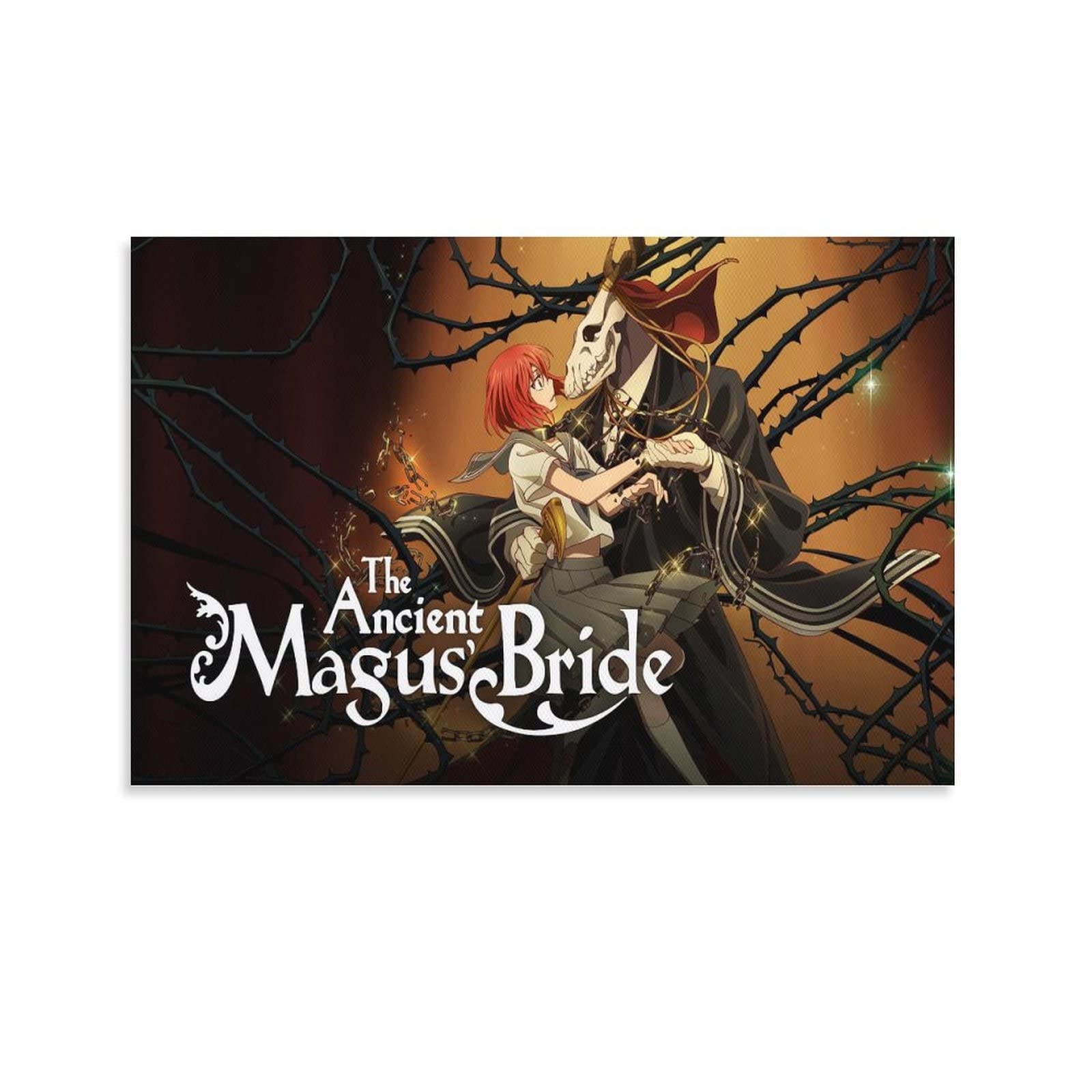 Ancient Magician Bride Anime Art Print - Premium Canvas Wall Decor for Living Room, Bedroom & Bathroom - Japanese Animation Painting Poster for Home Aesthetic Decor