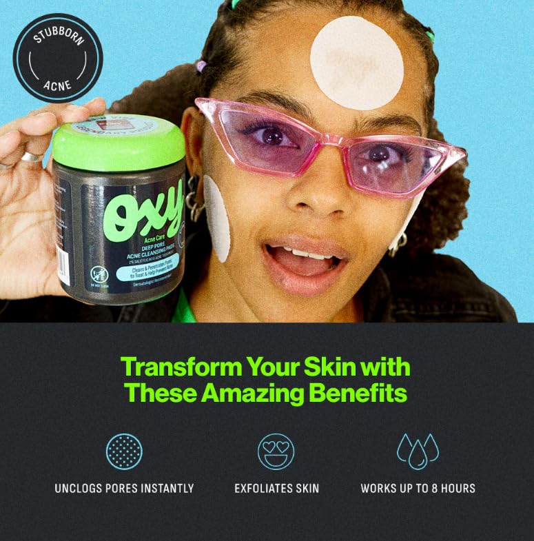 OXY Daily Defense Cleansing Pads - 90 Count (Pack of 9) | Acne Treatment & Oil Control | Perfect for Travel & Gym Skincare Routine