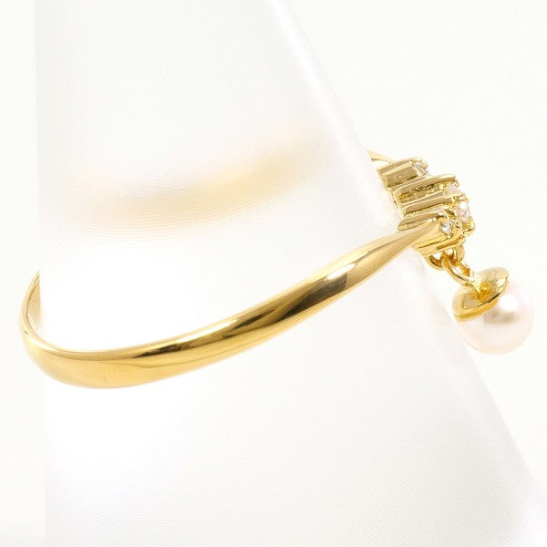 18K Yellow Gold Pearl and Diamond Ring for Women - Elegant Bridal Jewelry, Wedding, Engagement, Anniversary Gift