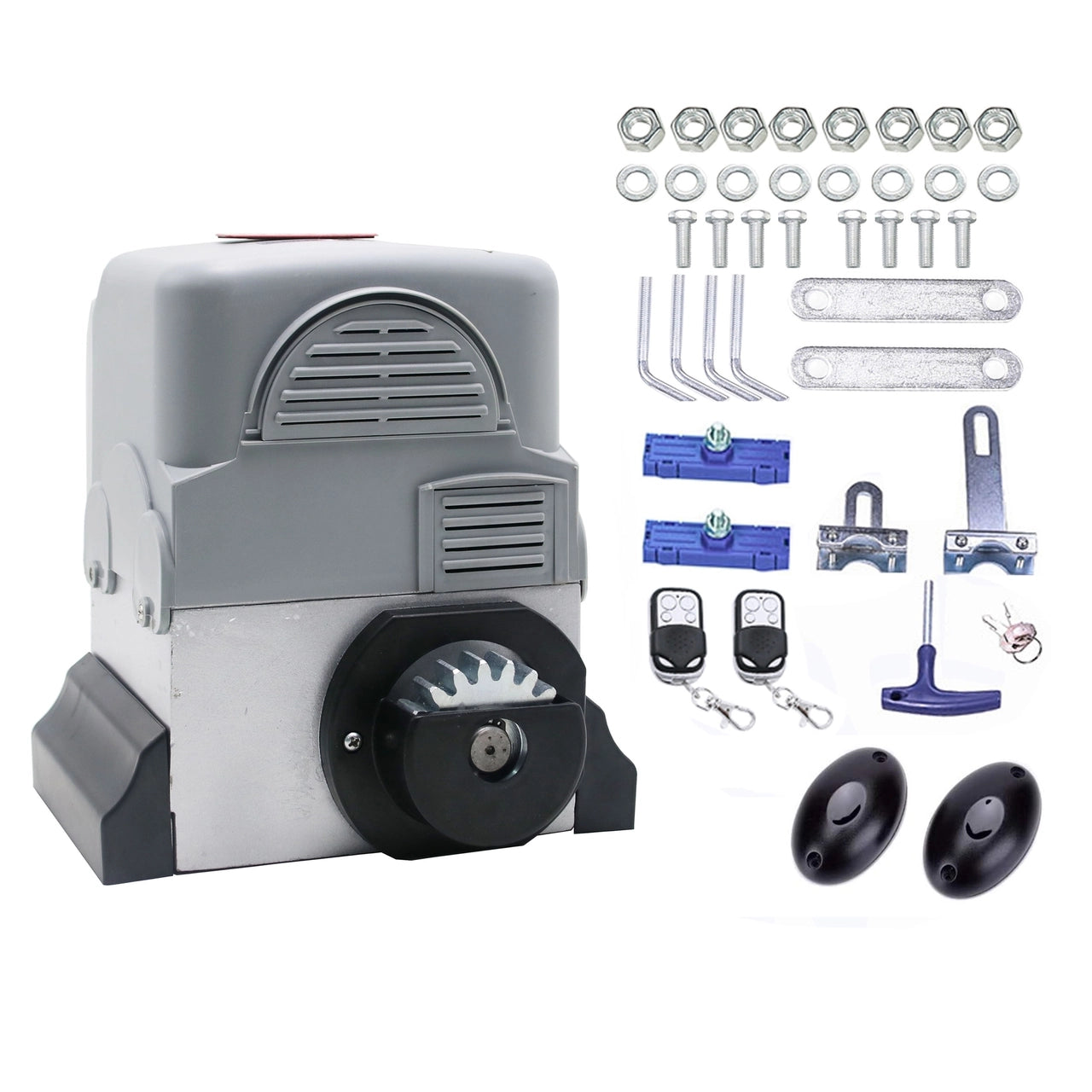 Aleko AR5750 Heavy Duty Sliding Gate Opener with Accessory Kit ACC4 - Automatic Driveway Gate Opener for Home Security & Commercial Use