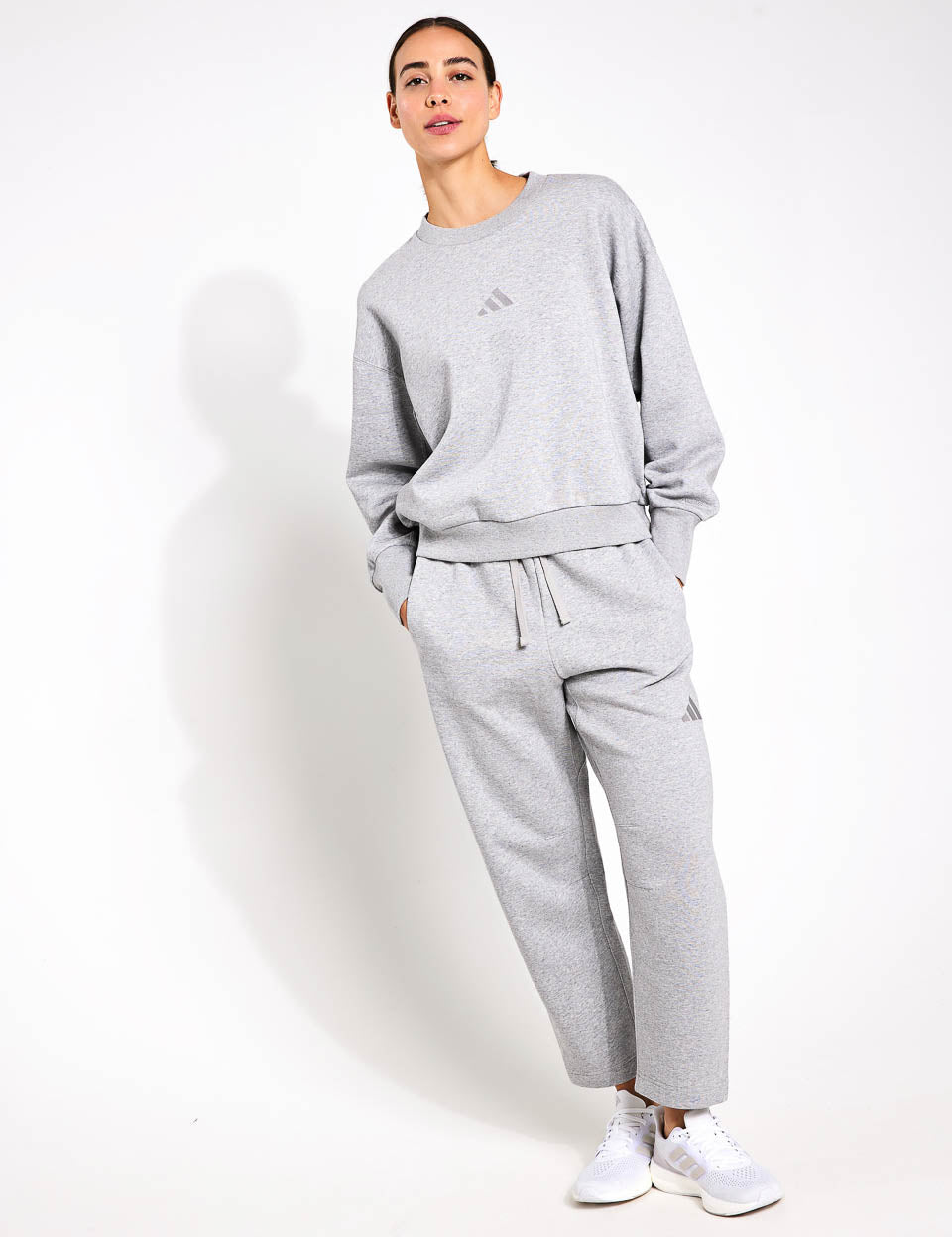 ALL SZN Fleece Loose Sweatshirt for Women - Medium Grey Heather - Cozy Oversized Pullover for Casual Wear, Lounge & Outdoor Activities