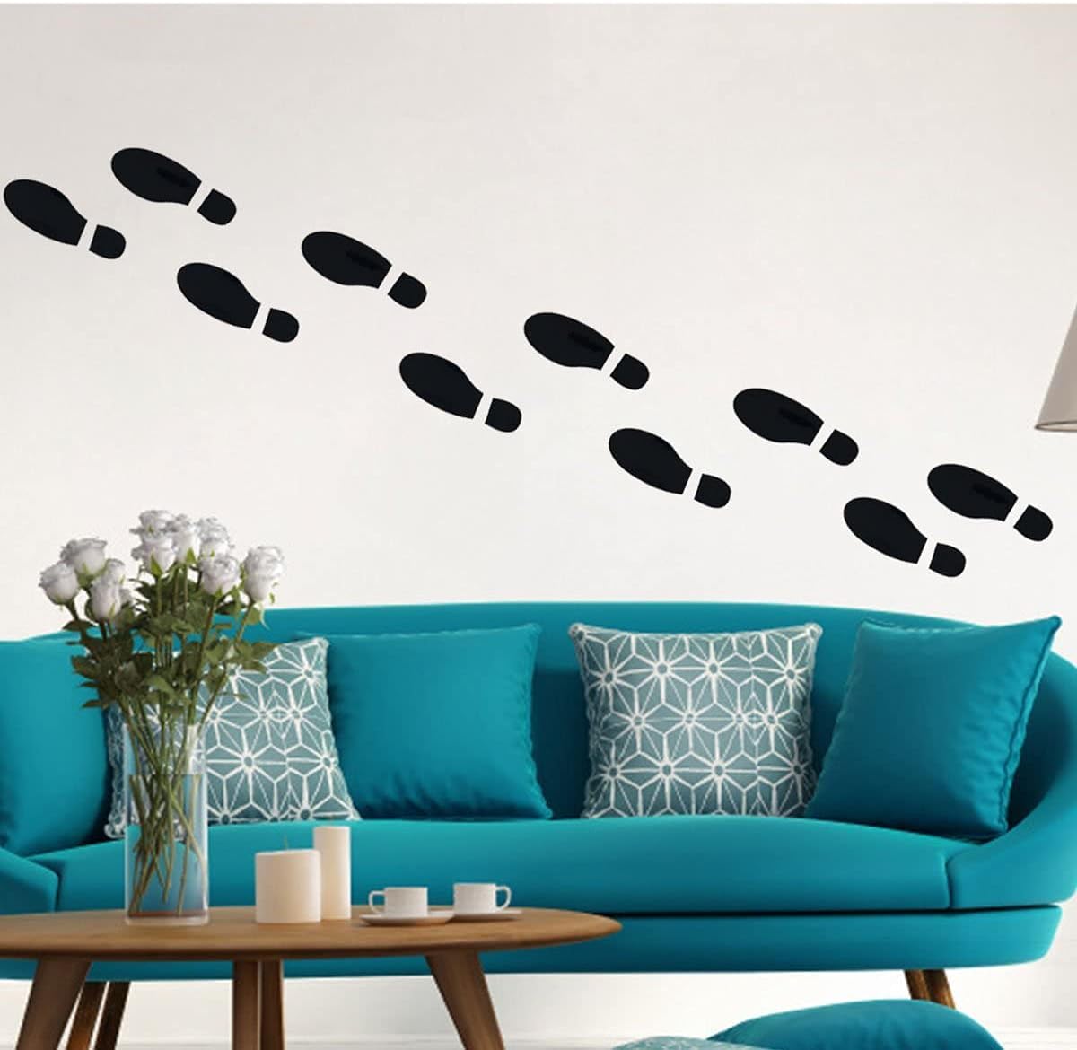 24Pcs Spy Agent of Truth Footprint Floor Decals - Black Classroom Line Up Stickers for Kids, Teachers & Schools - Perfect for Hallway Markers, Social Distancing & Play Areas