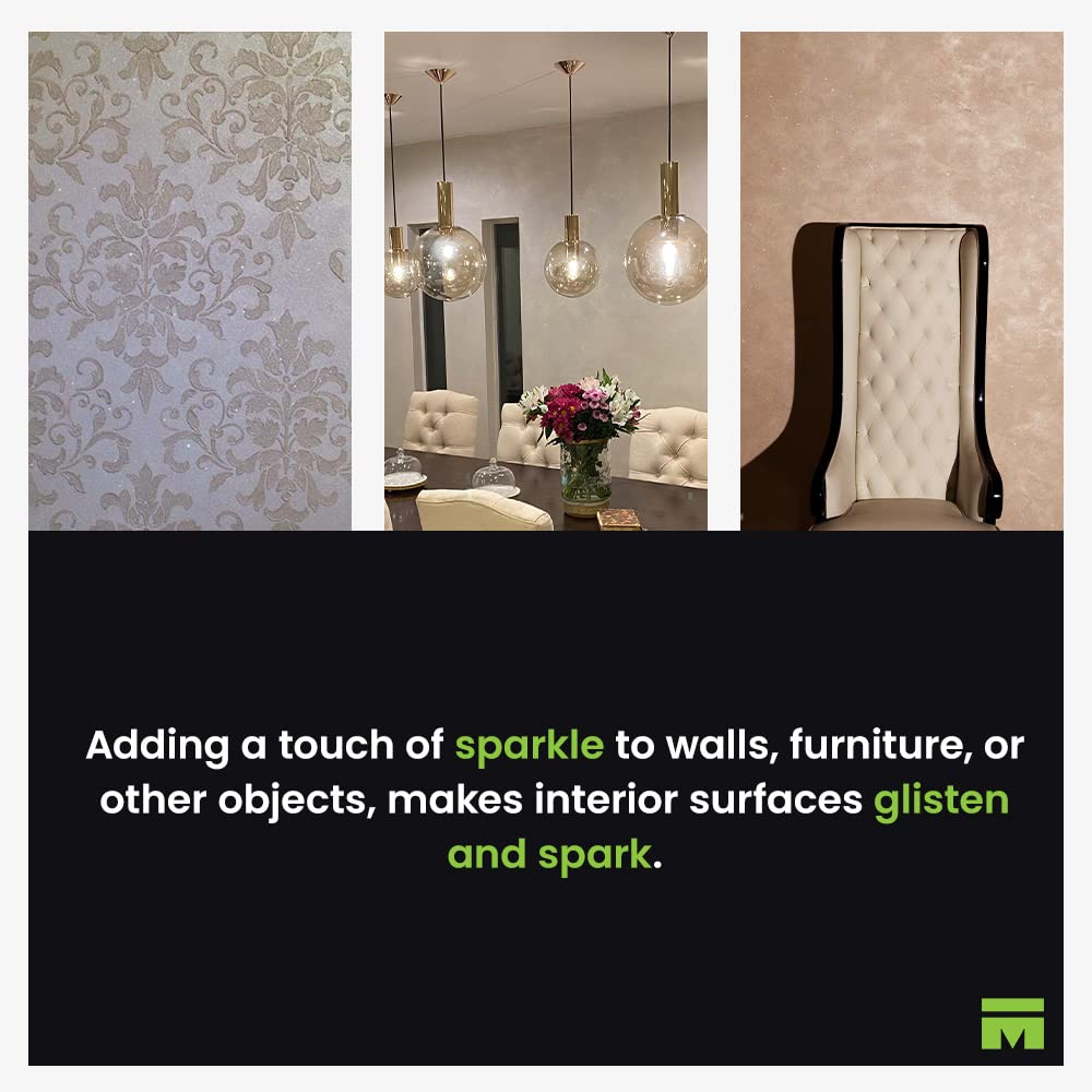 Meoded Premium Crystal Brush Glitter Paint - Water-Based Interior Wall Paint with Sparkle Finish for Home Decor, DIY Projects & Accent Walls - Living Room, Bedroom, Kids Room & Craft Room Decorating