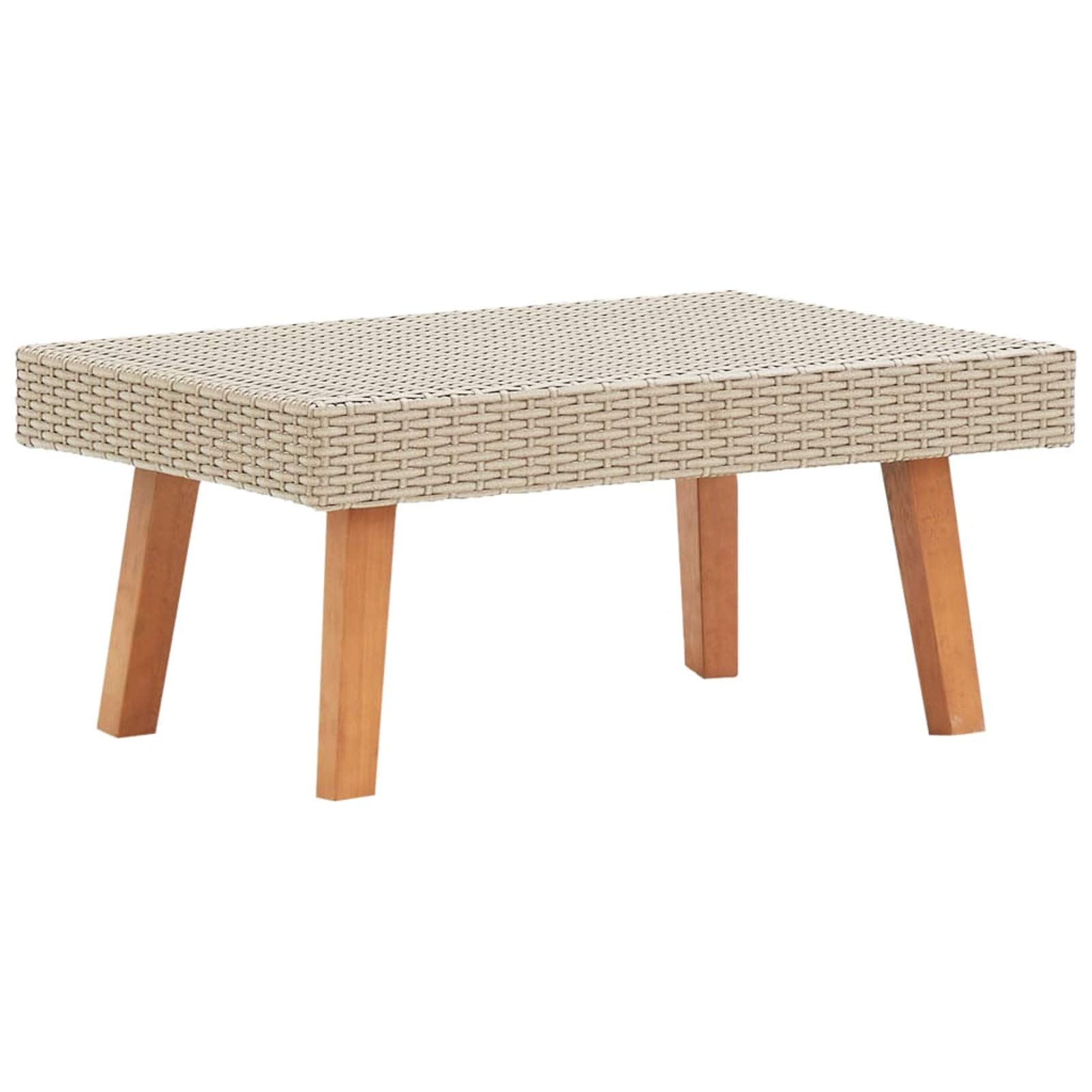 Festnight Outdoor Coffee Table Set - Beige Poly Rattan Patio Side Table & End Table for Living Room, Office, Bedroom - Perfect for Garden, Balcony, and Poolside Relaxation