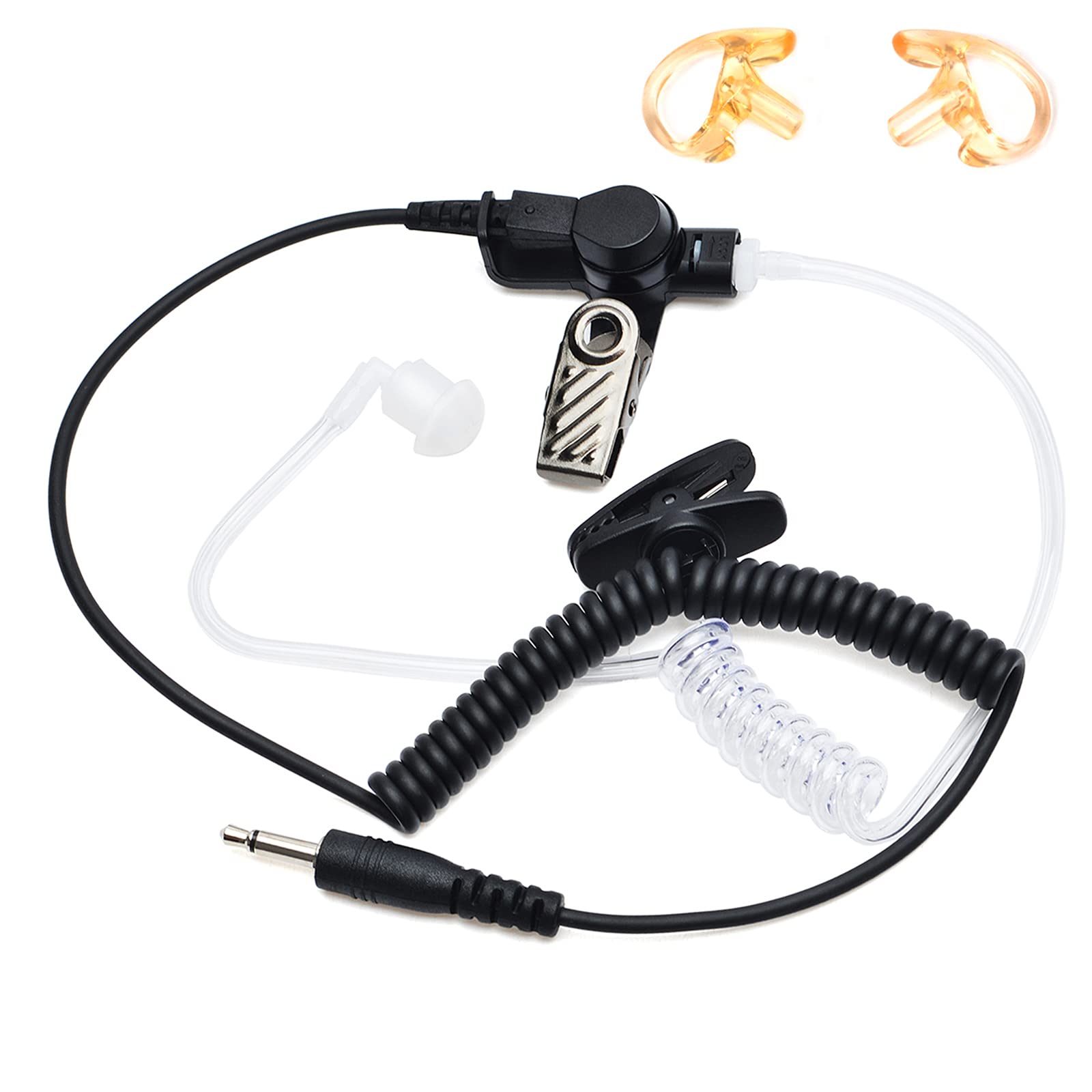 TWAYRDIO 3.5mm Police Surveillance Earpiece - Covert Acoustic Tube Headset for Two-Way Radios, Walkie Talkies & Communication Devices - Ideal for Security Guards, Law Enforcement & Event Staff