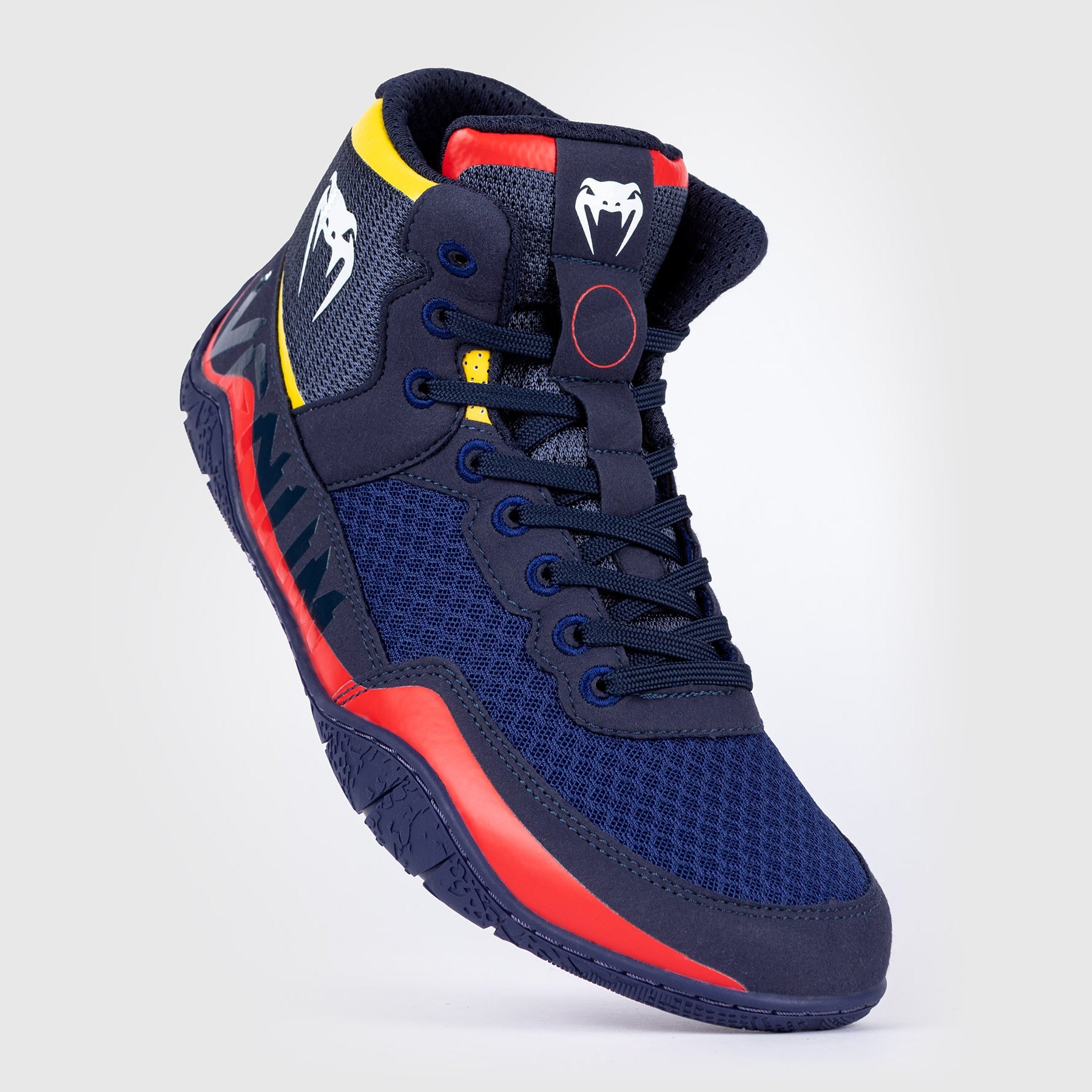 Venum Elite Wrestling Shoes for Men & Women - High-Performance Blue & Yellow Grappling Shoes for MMA, BJJ & Wrestling Training - Lightweight & Durable Combat Footwear