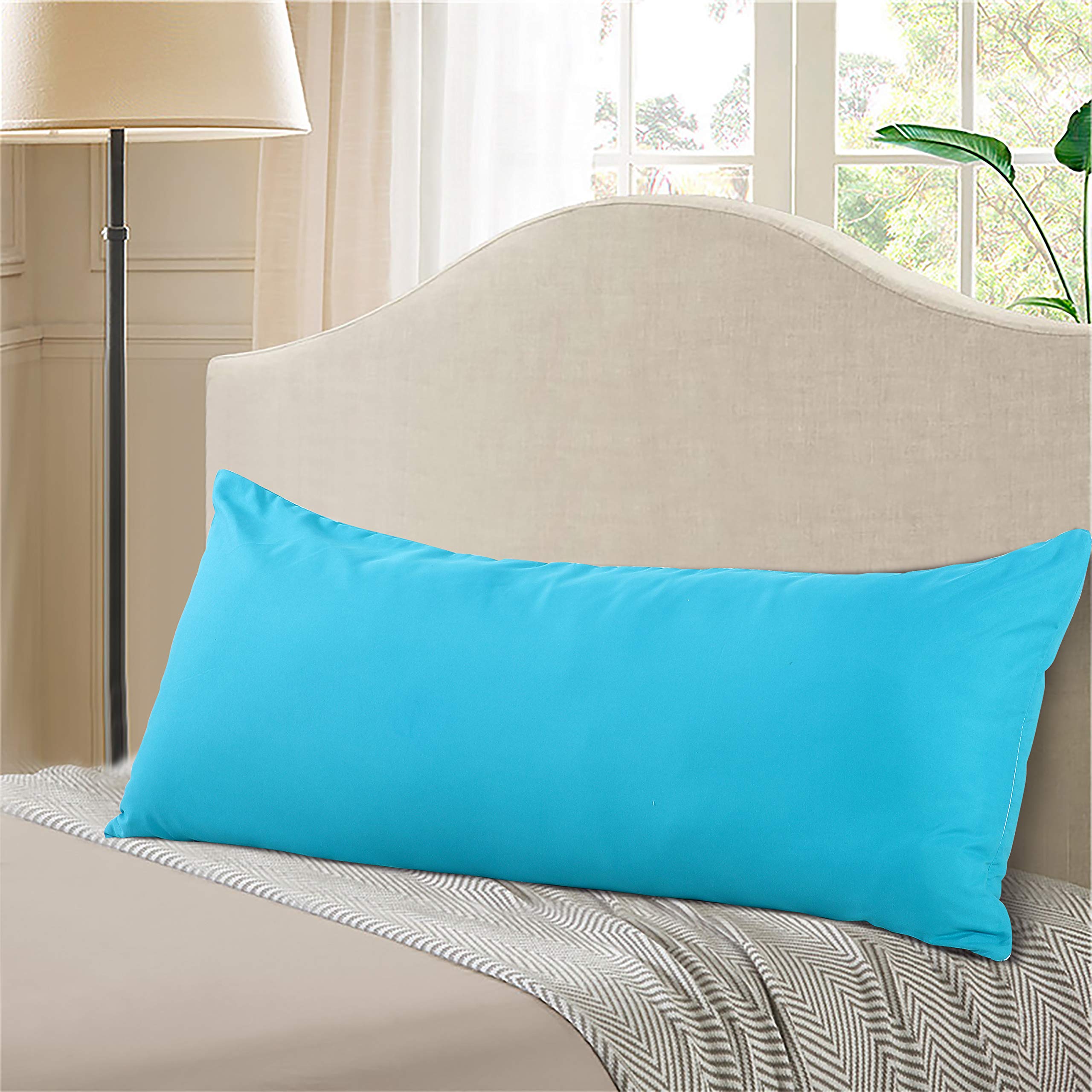 Evolive Ultra Soft Microfiber Body Pillow Cover 21x54 Inches with Hidden Zipper - Breathable & Hypoallergenic Pillowcase for Pregnancy, Side Sleepers & Anime Fans (Ocean Blue) - Perfect for Maternity Support, Lounging & Home Decor