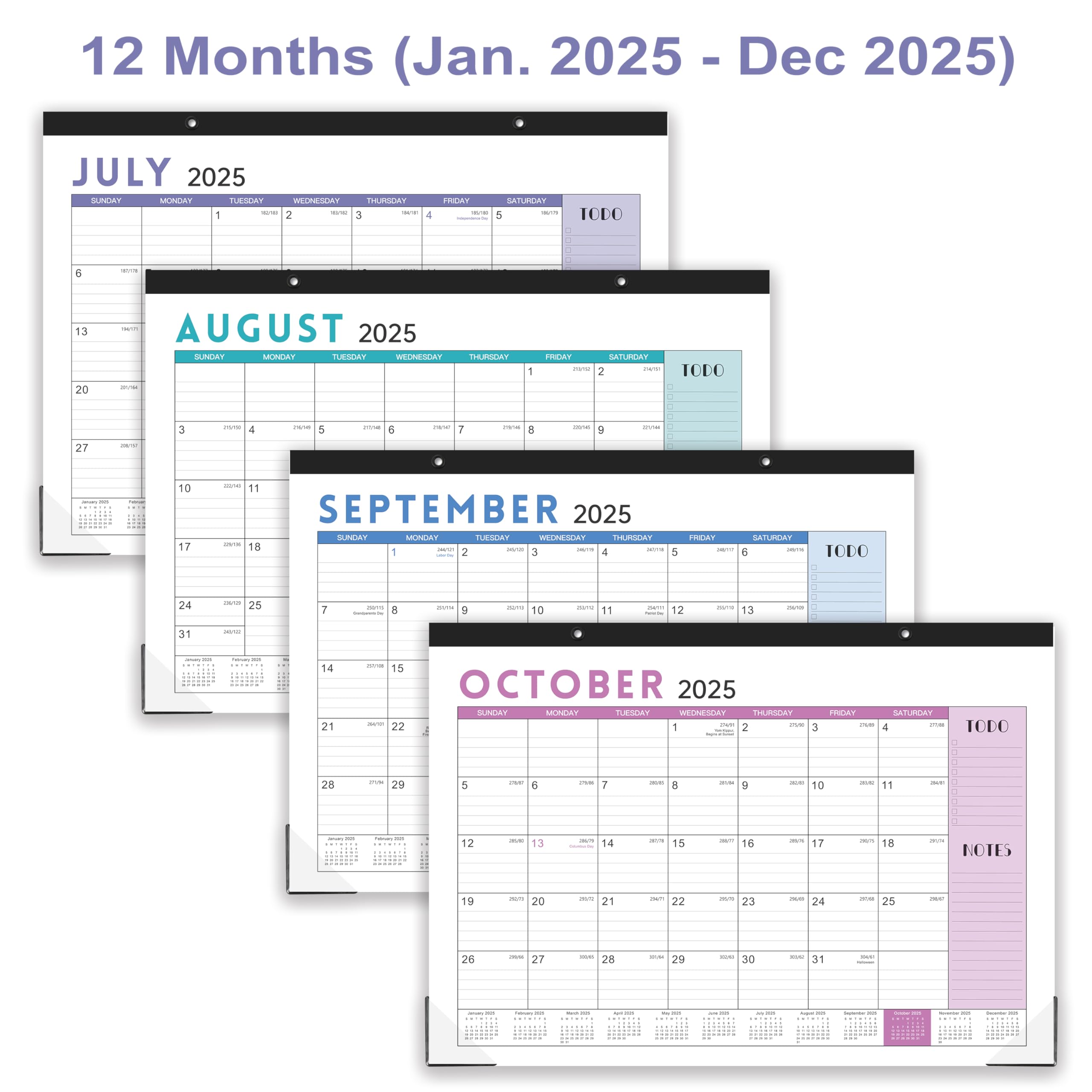 2025 Desk Calendar - 12-Month Monthly Desk & Wall Calendar (January 2025-December 2025) | 16.8