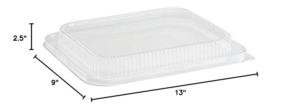 9 x 13 Inch Disposable Aluminum Pans with Dome Lids - 100 Pack Eco-Friendly Food Storage Containers for Baking, Cooking, Meal Prep & Leftovers - Keeps Food Fresh Longer - Durable & Leak-Proof