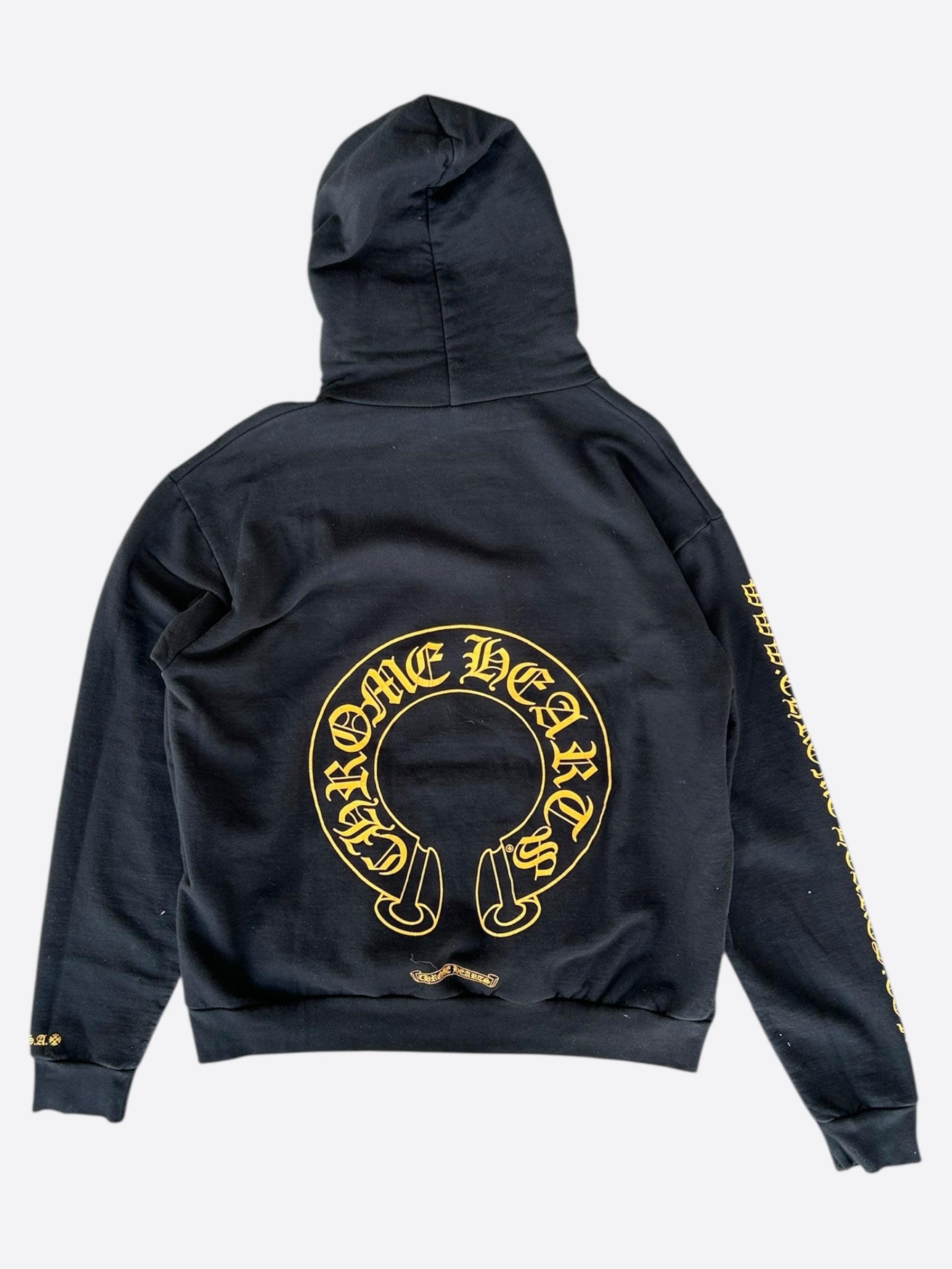 Chrome Hearts Black & Yellow Exclusive Horseshoe Logo Hoodie | Streetwear Fashion for Men & Women | Perfect for Casual Outfits and Urban Style