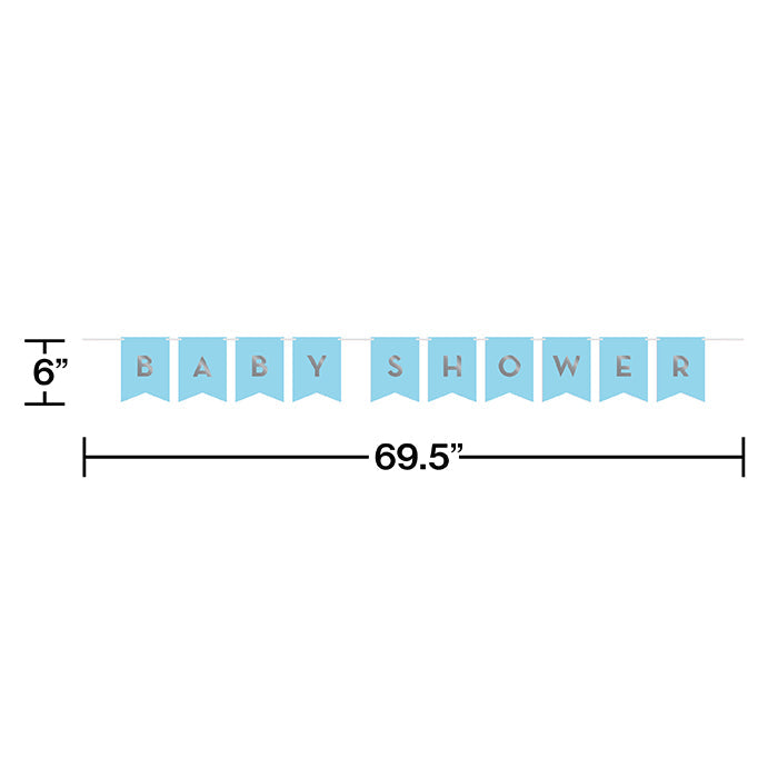 12-Piece Bulk Blue and Silver Baby Shower Banners - Perfect for Gender Reveal Parties, Nursery Decor & Newborn Celebrations