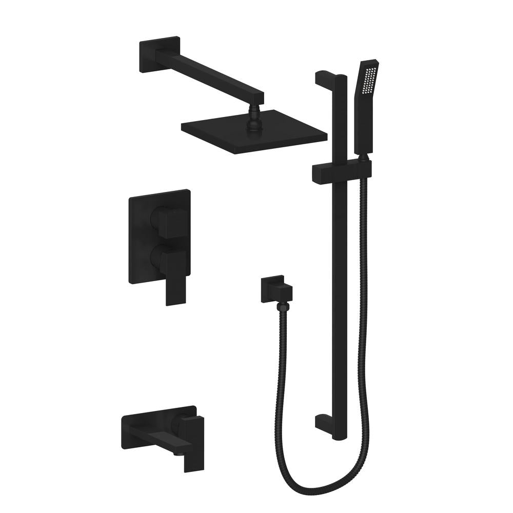ZLINE Bliss Rainfall Shower System with 12 Inch Oversized Shower Head in Matte Black - Luxury Bathroom Upgrade for Spa-Like Experience (BLS SHS12 MB)