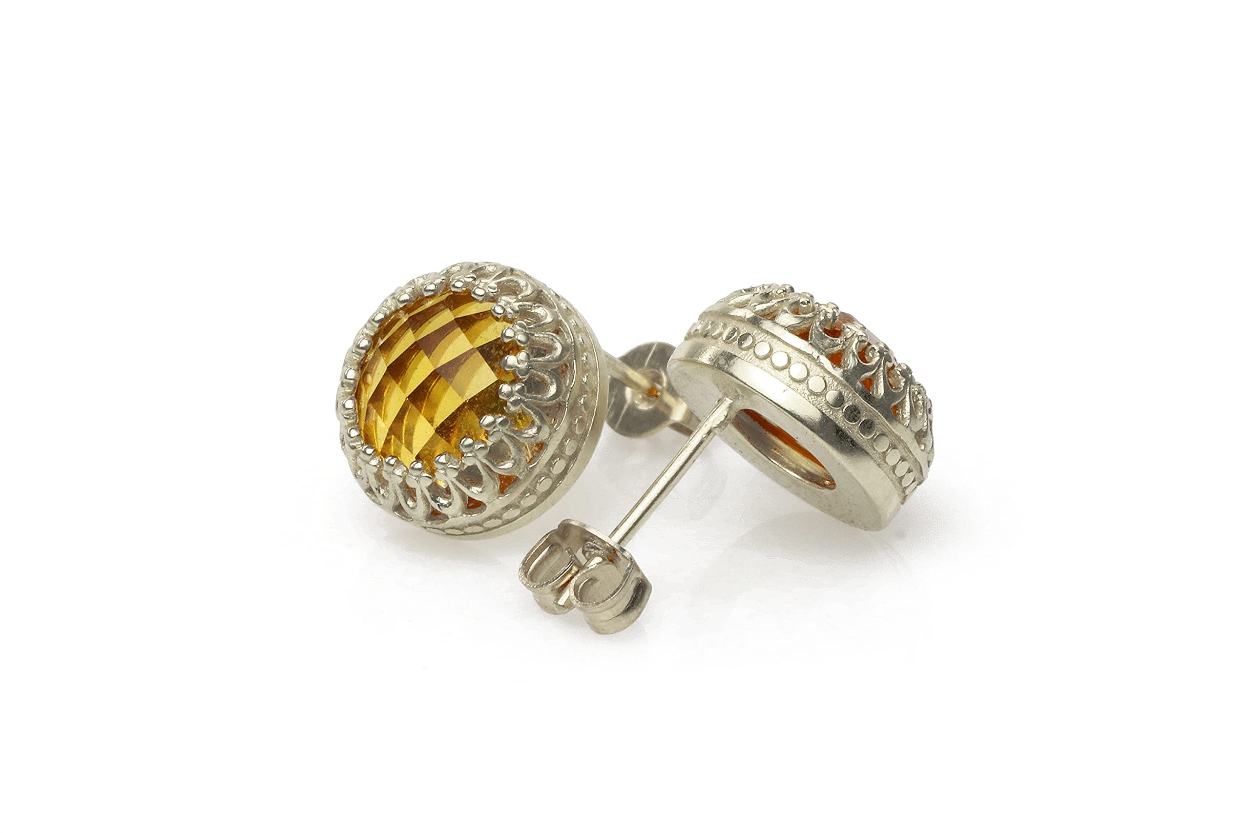 925 Sterling Silver Citrine Earrings - November Birthstone Jewelry for Women, Ideal Birthday, Bridesmaid & Anniversary Gifts - Elegant Dangle Earrings for Party, Wedding & Everyday Wear - Gift Box Included