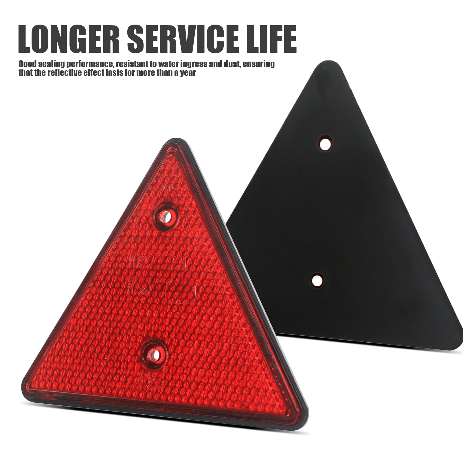 2-Pack Triangle Reflectors with Mounting Holes - E11 Road Safety Warning Signs for Cars, Trucks & Vans - Universal Vehicle Safety Accessories (Red) - Perfect for Emergency Roadside Use & Traffic Hazard Visibility