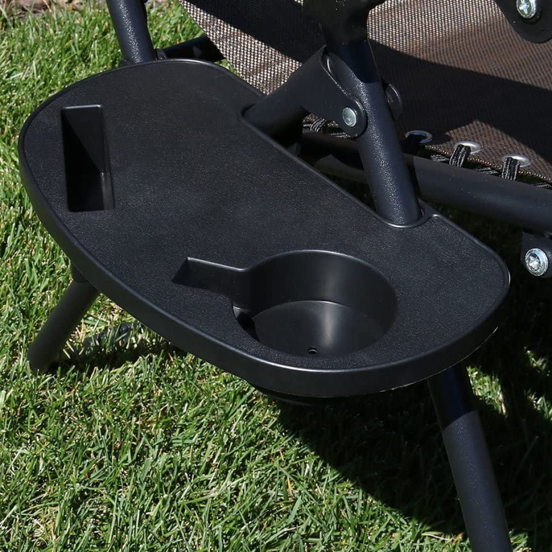 2-Pack Beach Chair Cup Holder with Tray - Universal Drink Holder for Desk, Office, and Outdoor Use - Compatible with Phones & Devices - Perfect for Pool, Picnic, and Camping