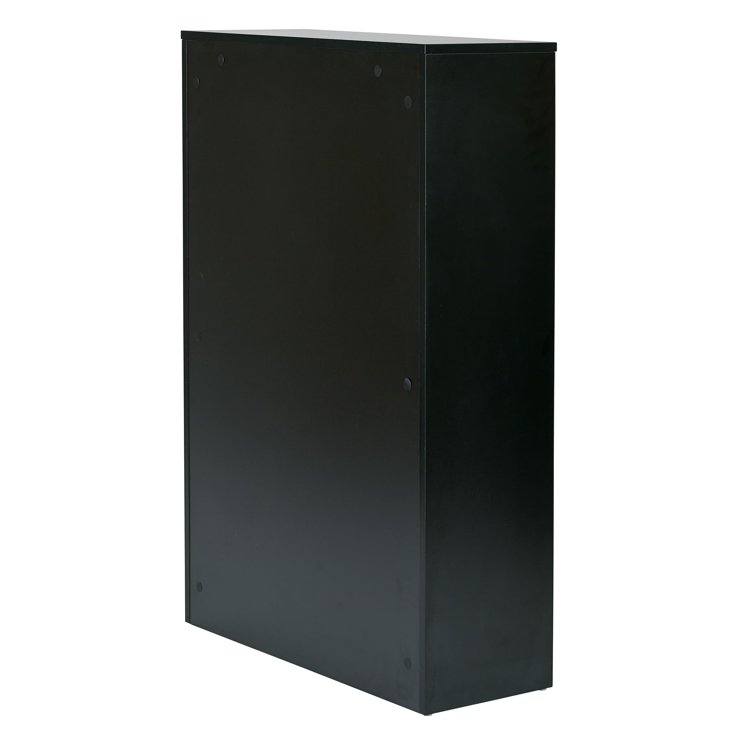 OSP Designs Prado 48-Inch Black 3-Shelf Bookcase with 3/4-Inch Thick Shelves & 2 Adjustable Shelves - Perfect for Home Office, Living Room & Bedroom Storage