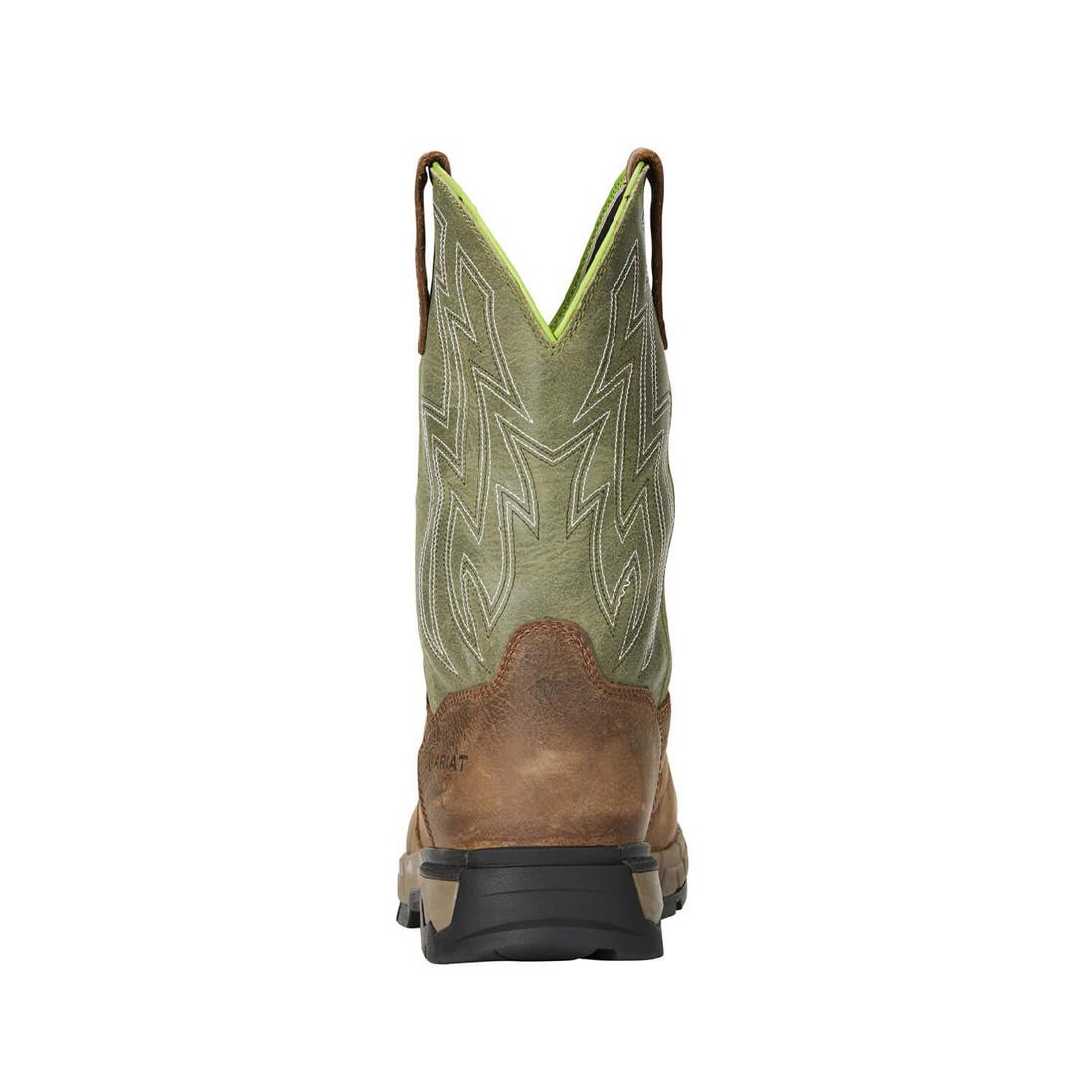 Rebar Flex Composite Toe Waterproof Pull On Western Work Boots - Slip Resistant Safety Shoes for Construction, Farming & Outdoor Work
