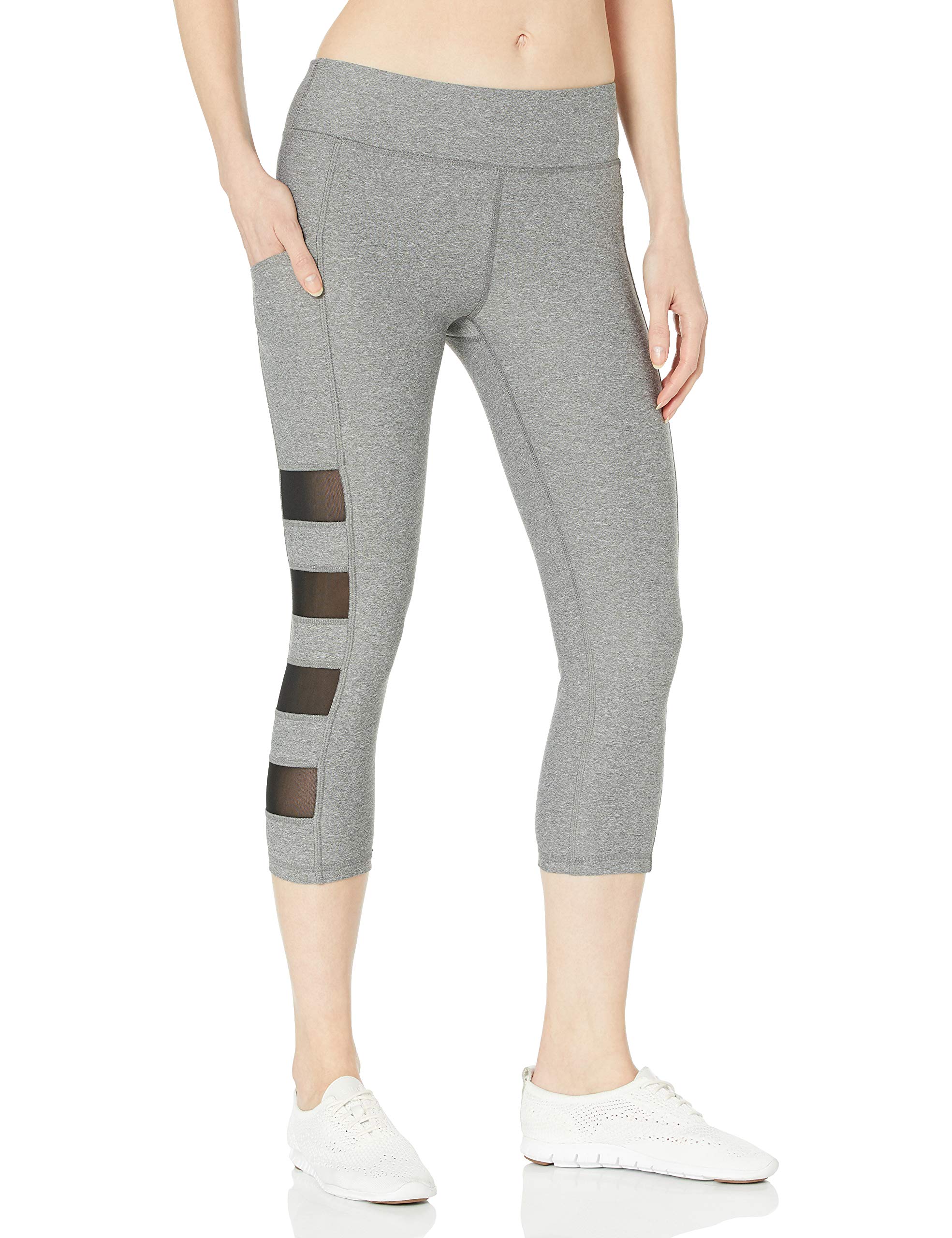 Gottex Women's Capri Pants with Side Mesh Panels - Breathable & Stylish Workout Leggings for Yoga, Running & Gym