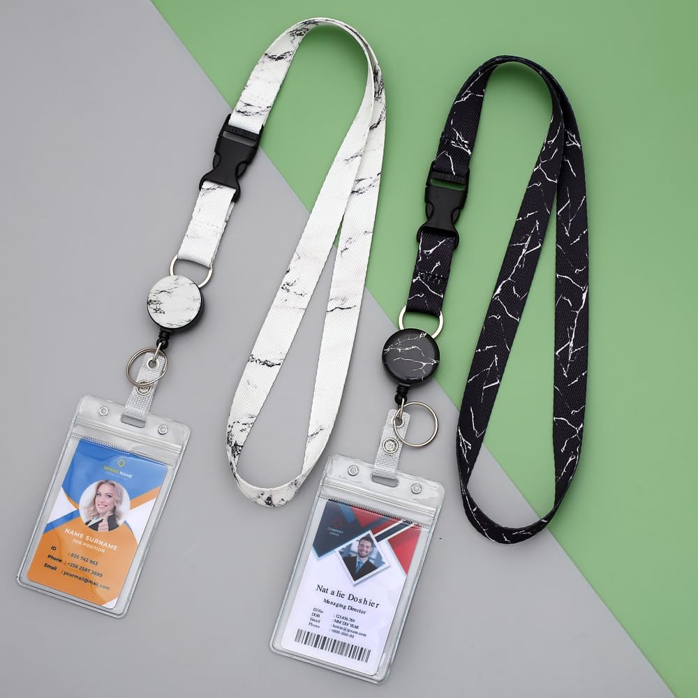 4 Pack Cruise Lanyards with Retractable Badge Reel - Waterproof ID Holder for Travel & Events