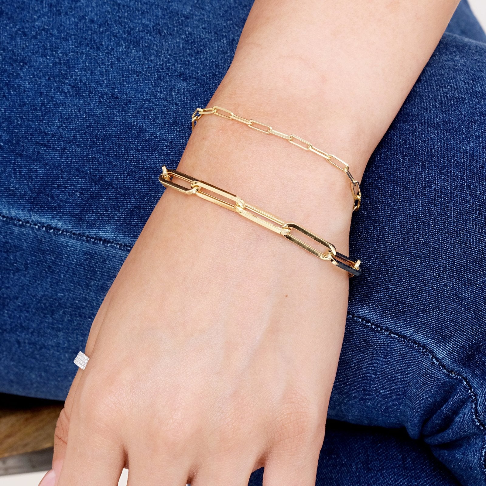 14k Yellow Gold Paperclip Chain Bracelet - Classic Minimalist Jewelry for Women - Perfect for Everyday Wear, Layering & Gifting