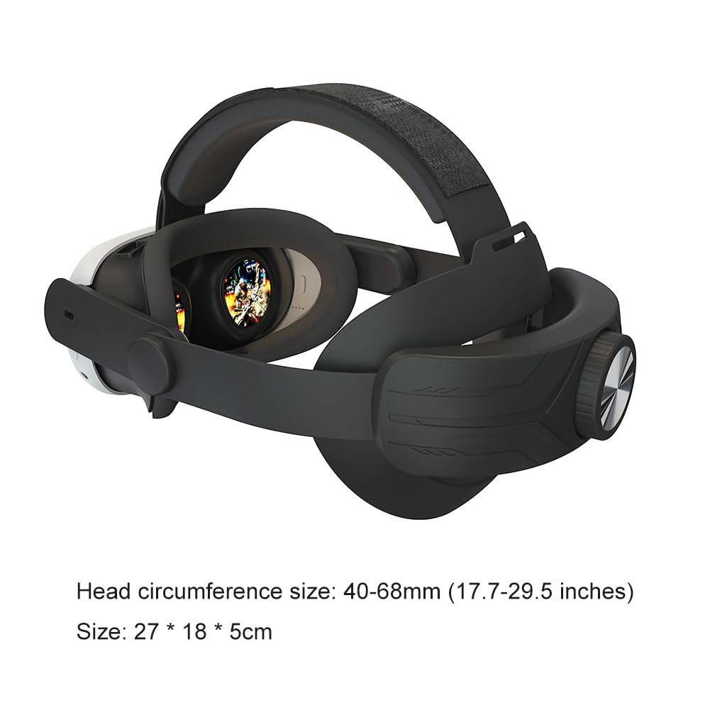 CRGANGZY Adjustable Lightweight Replacement Head Strap for Meta Quest 3 - Comfortable VR Headset Accessory Reduces Face Pressure (Black) - Perfect for Gaming, Virtual Reality & Extended Play Sessions