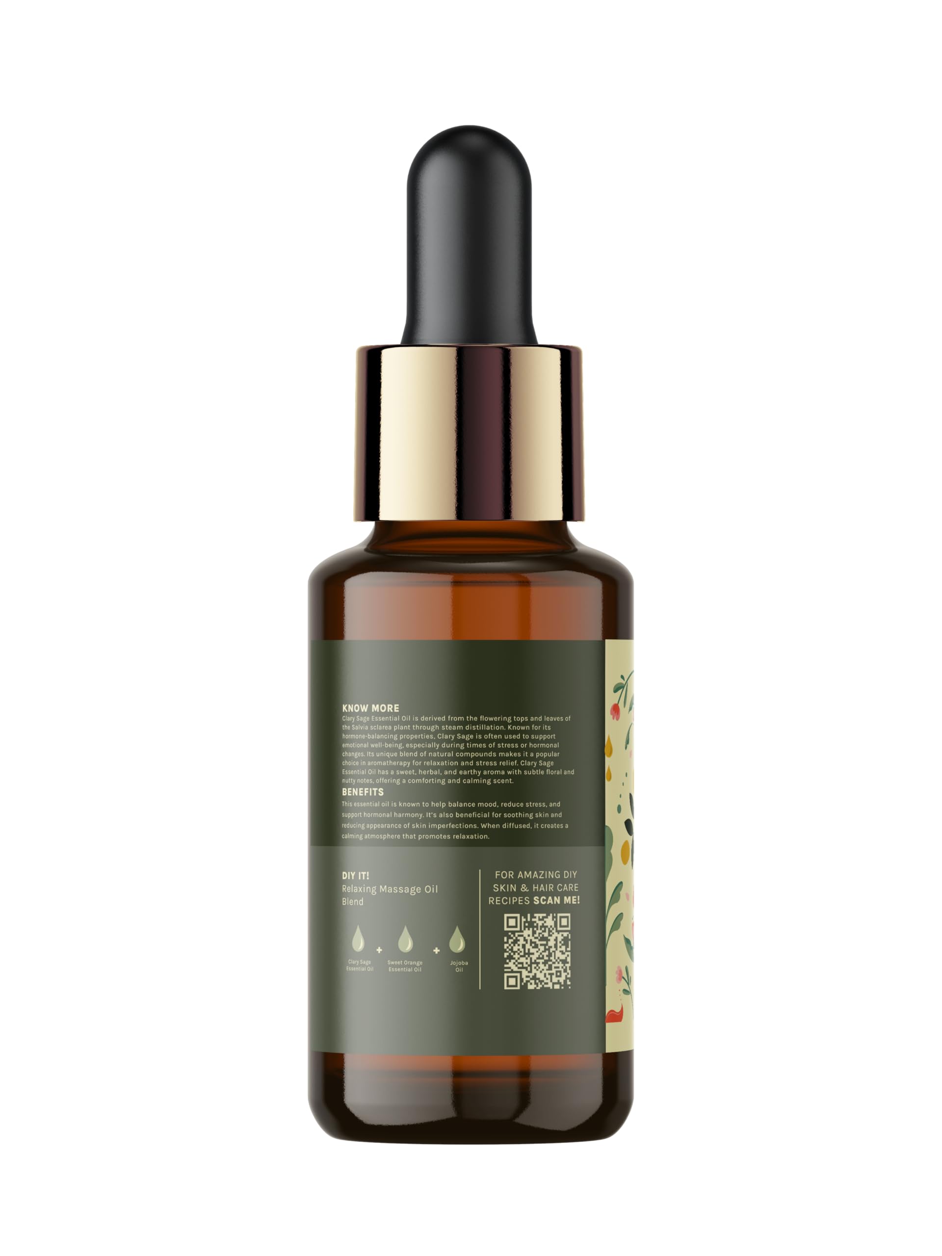Tattvalogy 100% Pure Clary Sage Essential Oil (Salvia sclarea) - 15ml Therapeutic Grade Aromatherapy Oil for Stress Relief, Mood Balance & Healthy Skin | Relaxing Massage, Diffuser & Skincare Solution in Glass Bottle