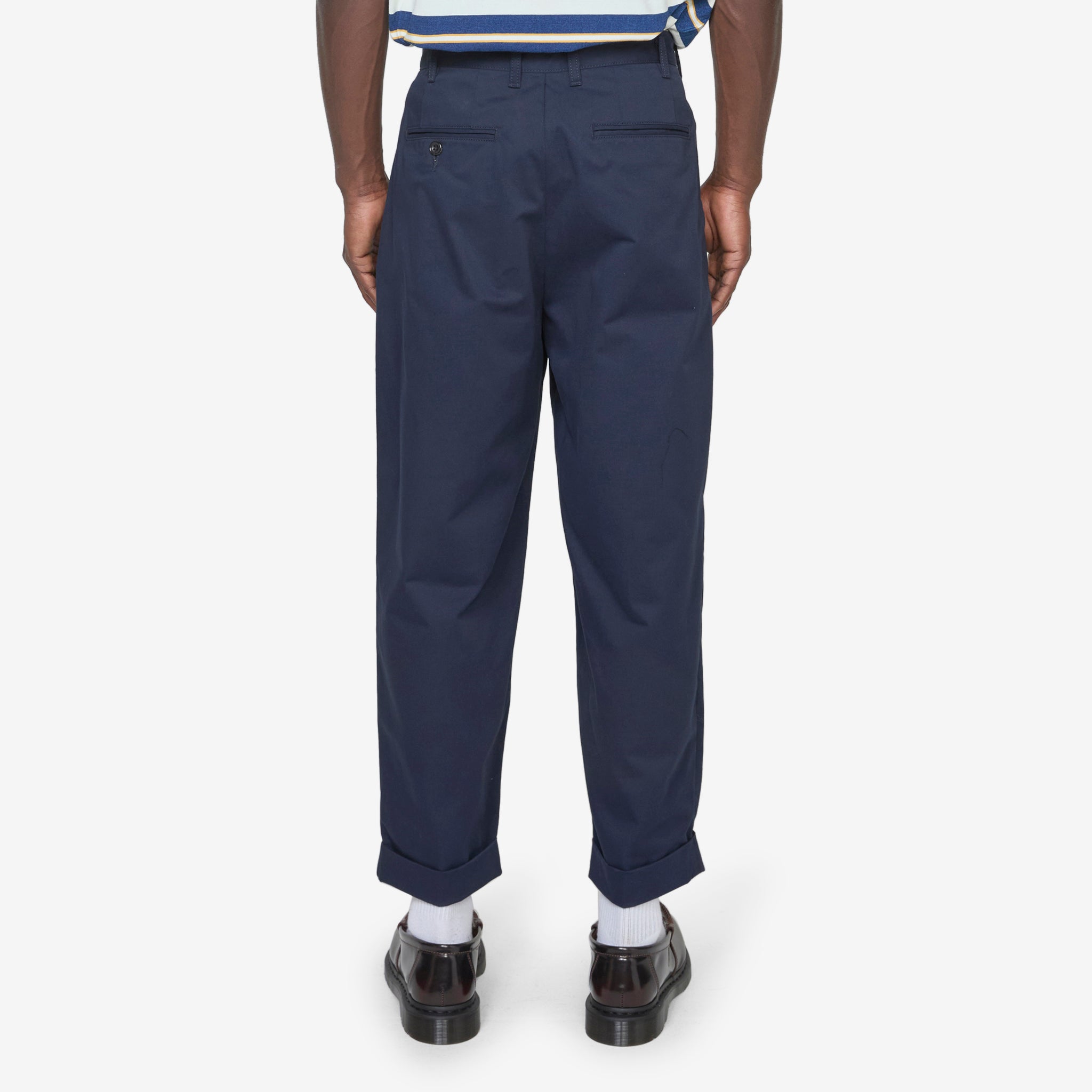 2-Pleat Twill Pants for Men - Classic Navy Blue Dress Trousers | Office Wear, Business Casual & Formal Occasions