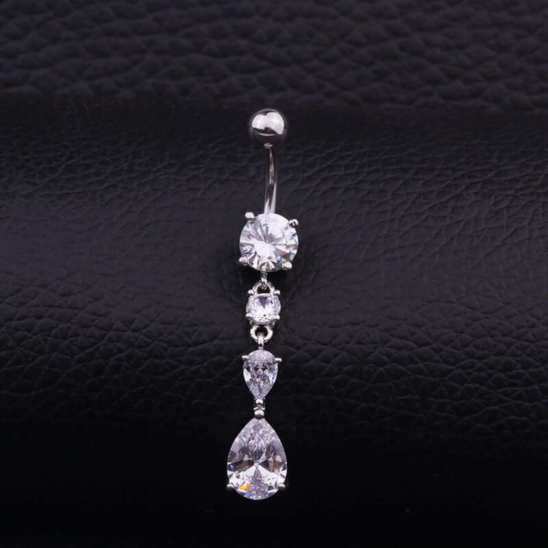 14G Surgical Steel Butterfly Belly Button Ring - Silver Dangle Navel Piercing Jewelry for Women | Perfect for Summer, Beach & Belly Dance Outfits