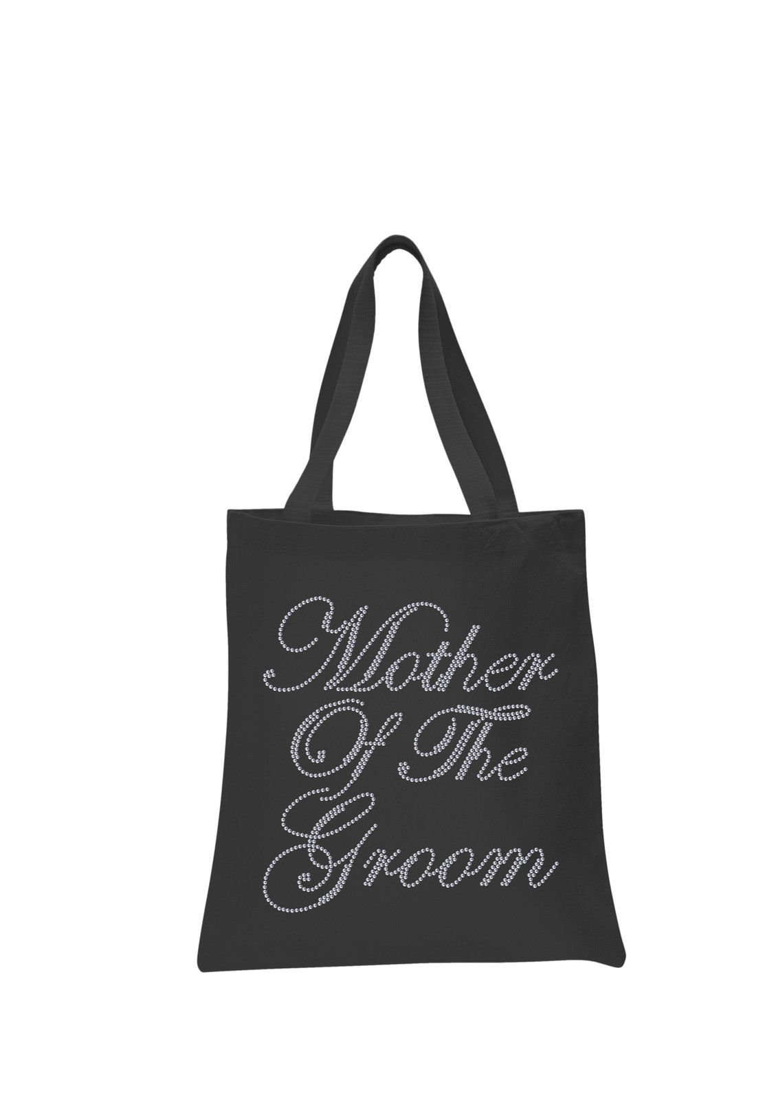 Personalized Black Crystal Wedding Favor Tote Bags for Mother of the Groom - Elegant Bridal Party Gifts & Hen Party Favors - Perfect for Wedding Receptions, Bridal Showers & Special Occasions