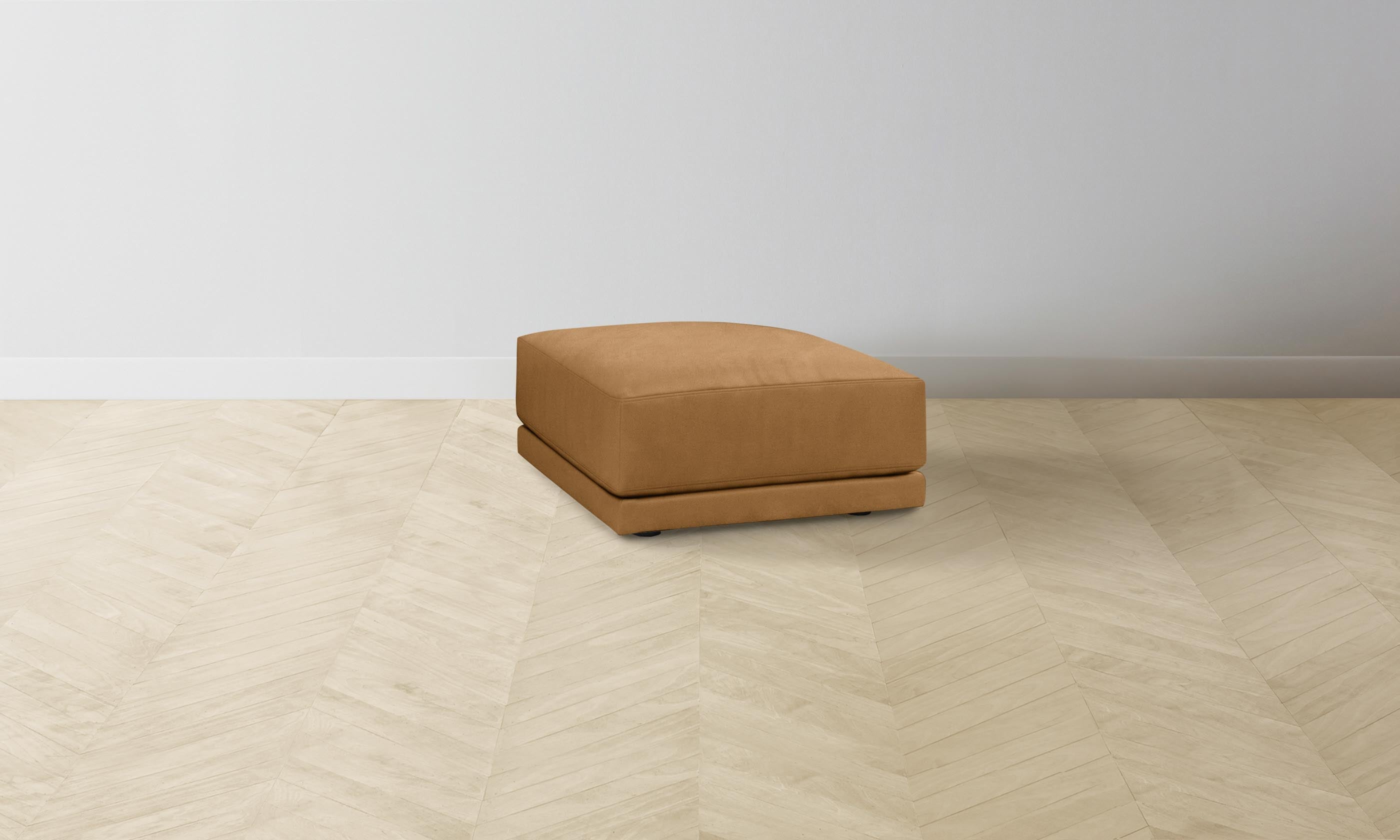 Premium Nubuck Leather Saddle Ottoman - Luxurious Footrest & Extra Seating for Living Room, Bedroom or Office - The Jones Collection