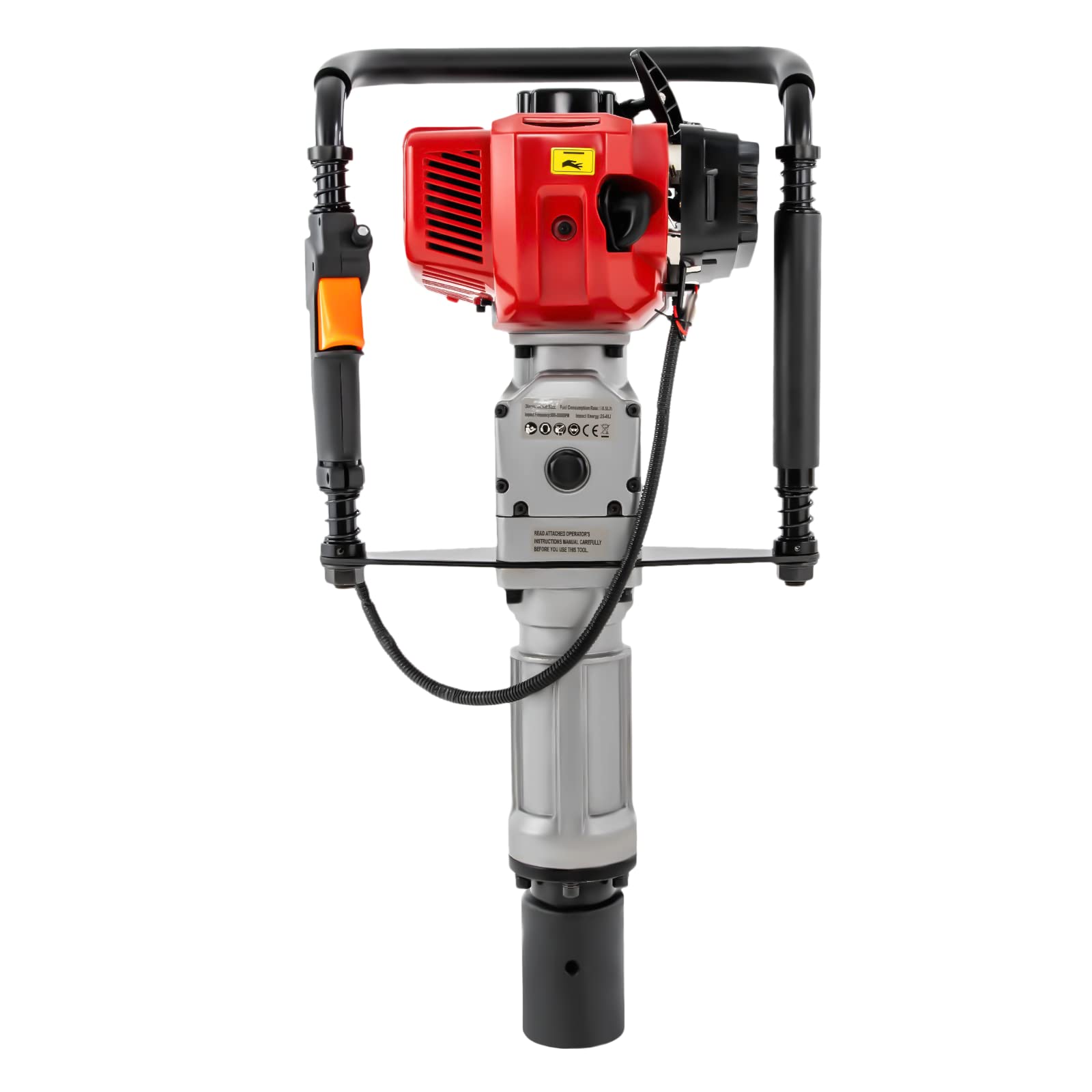 **52CC Gas Powered T Post Driver - 2 Stroke Pile Hammer with Hand Pull Start - 1900W 2.3HP Lightweight Petrol Piledriver for Fence, Farm & Construction Work**    *(Use Case: Perfect for installing fence posts, farm work, and construction projects requiring fast and efficient pile driving.)*