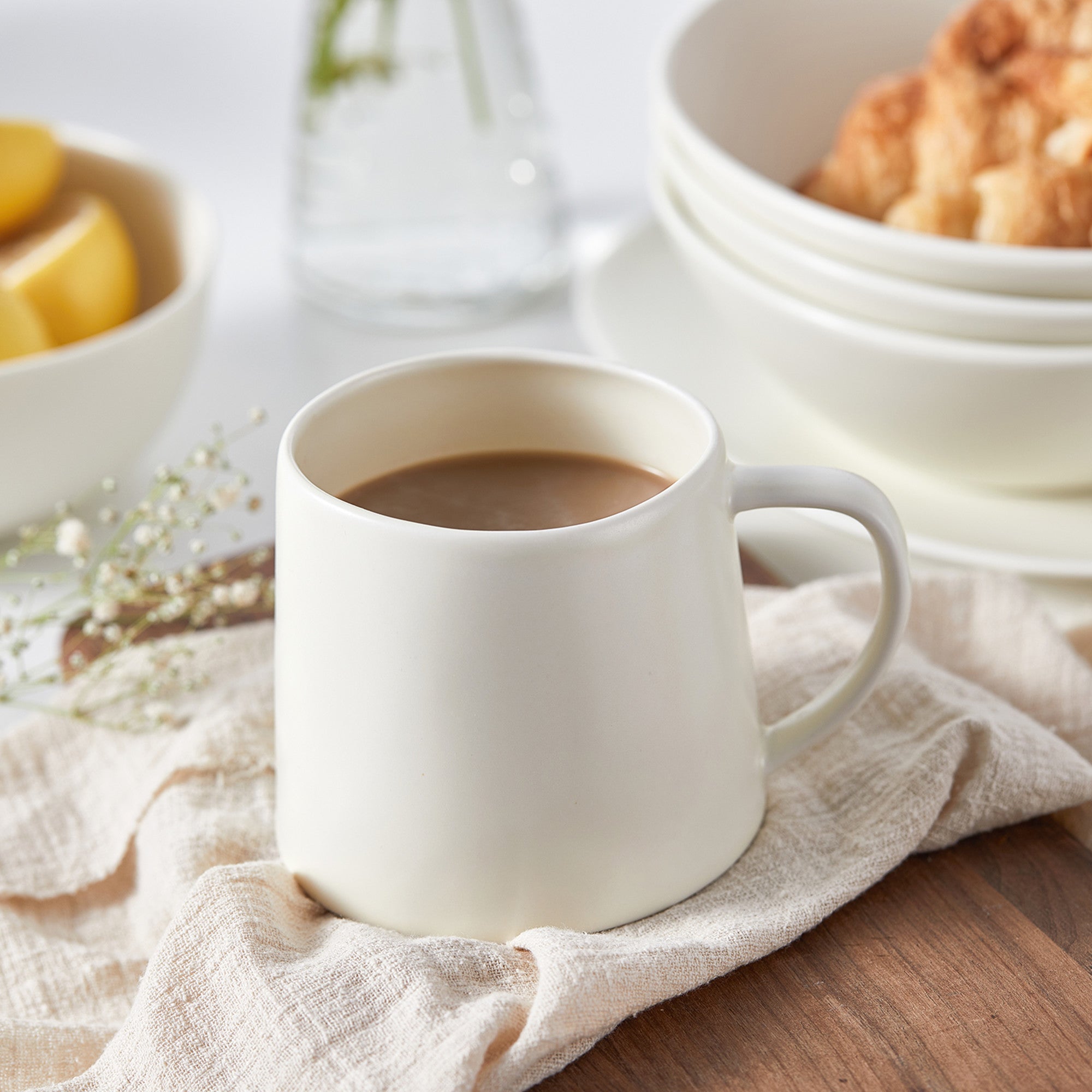 Premium Delilah Porcelain Coffee Mug Set - 6 Pack, Elegant Ceramic Tea Cups for Home, Office & Gifts - Dishwasher & Microwave Safe