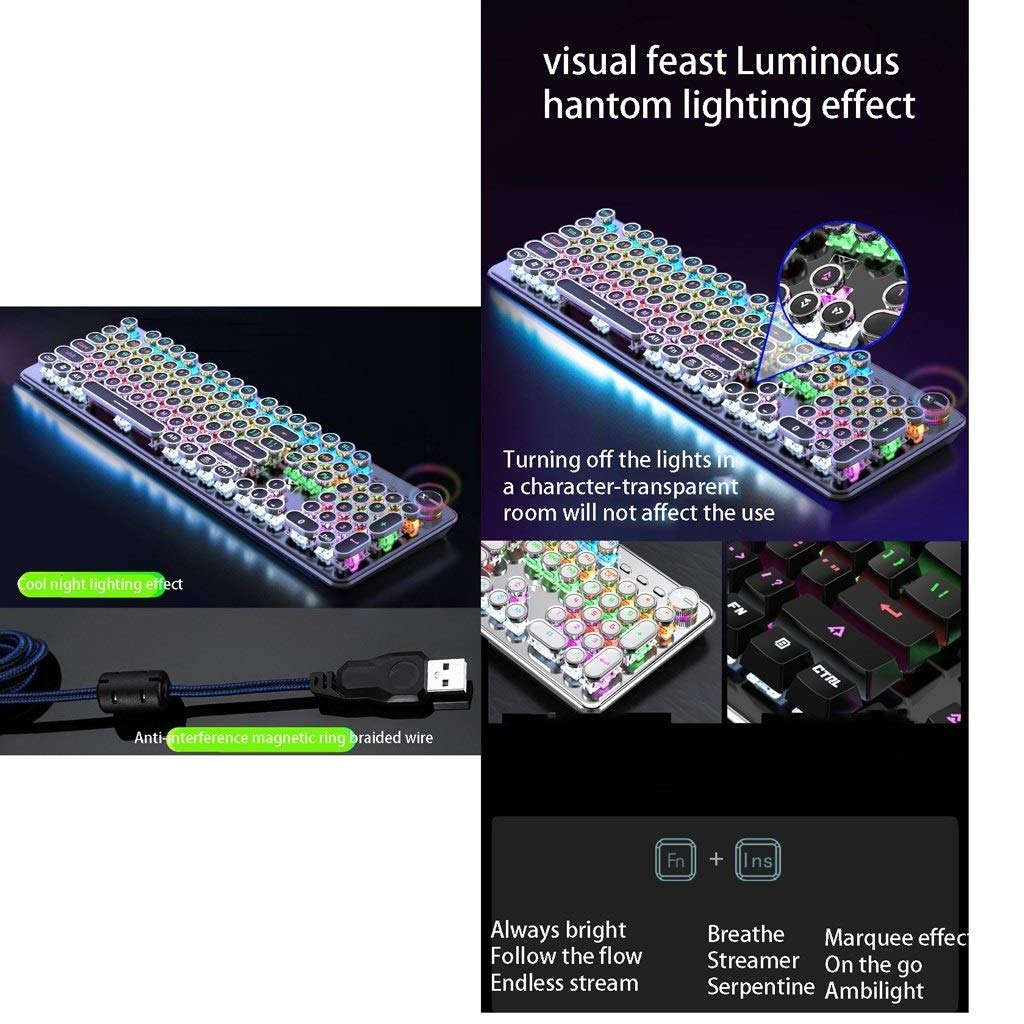 **ARCH Programmable Wired Mechanical Gaming Keyboard - Ergonomic Design for Windows PC, Laptop & Desktop - Black Knob & Shaft - Perfect for Gaming, Typing & Office Work**