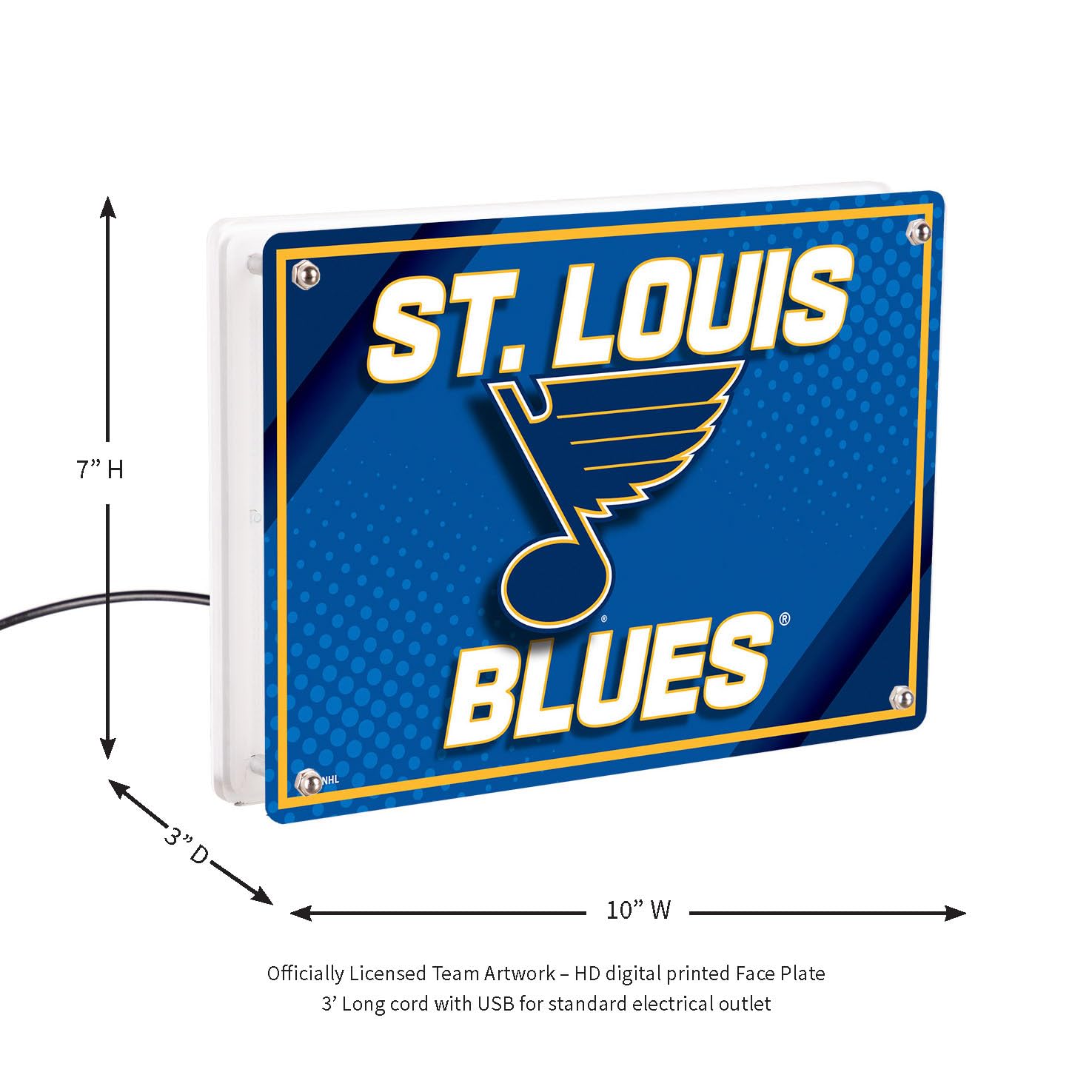 St. Louis Blues LED Tabletop Light Sign - 7x10 Inches NHL Team Decor, Free-Standing Desk Night Light for Home, Office, Bar | Perfect Gift for Hockey Fans | Made in USA | Game Room, Man Cave, Sports Themed Party Decor