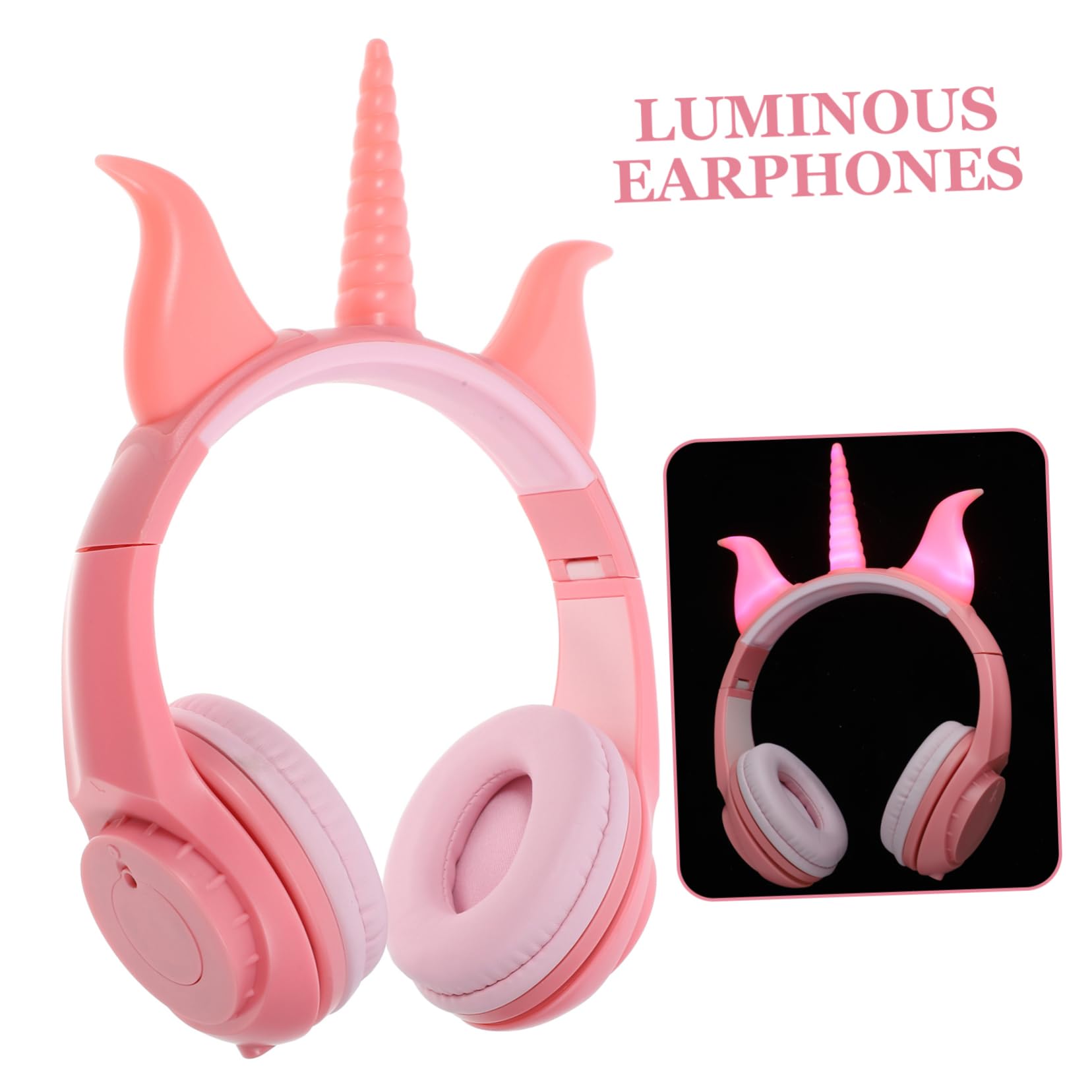 ARTIBETTER LED Light Up Gaming Headphones for Kids - Unicorn & Rhinoceros Horn Design, Comfortable Over-Ear Wired Headset for Boys & Girls | Perfect for Gaming, Music & Party Fun