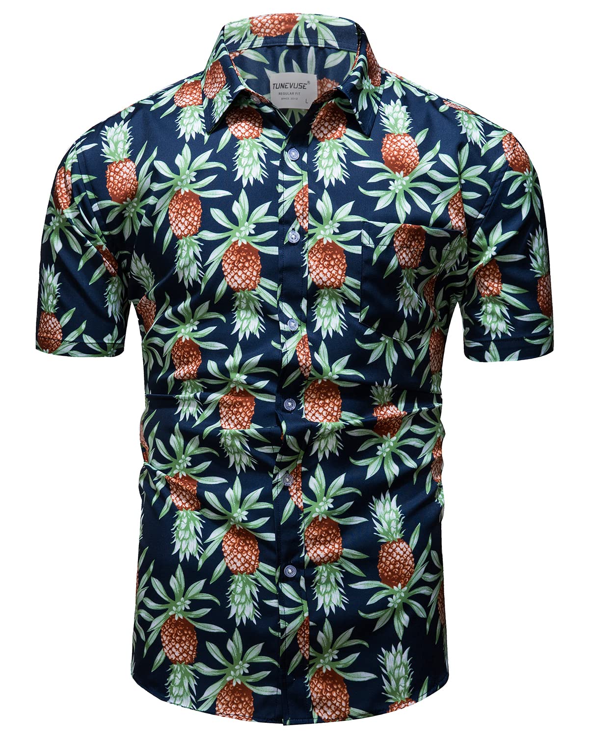 **TUNEVUSE Men's Hawaiian Shirts and Shorts Set - 2 Piece Tropical Beach Outfit with Floral Print & Bucket Hat for Summer Vacation, Luau Party, and Casual Wear**