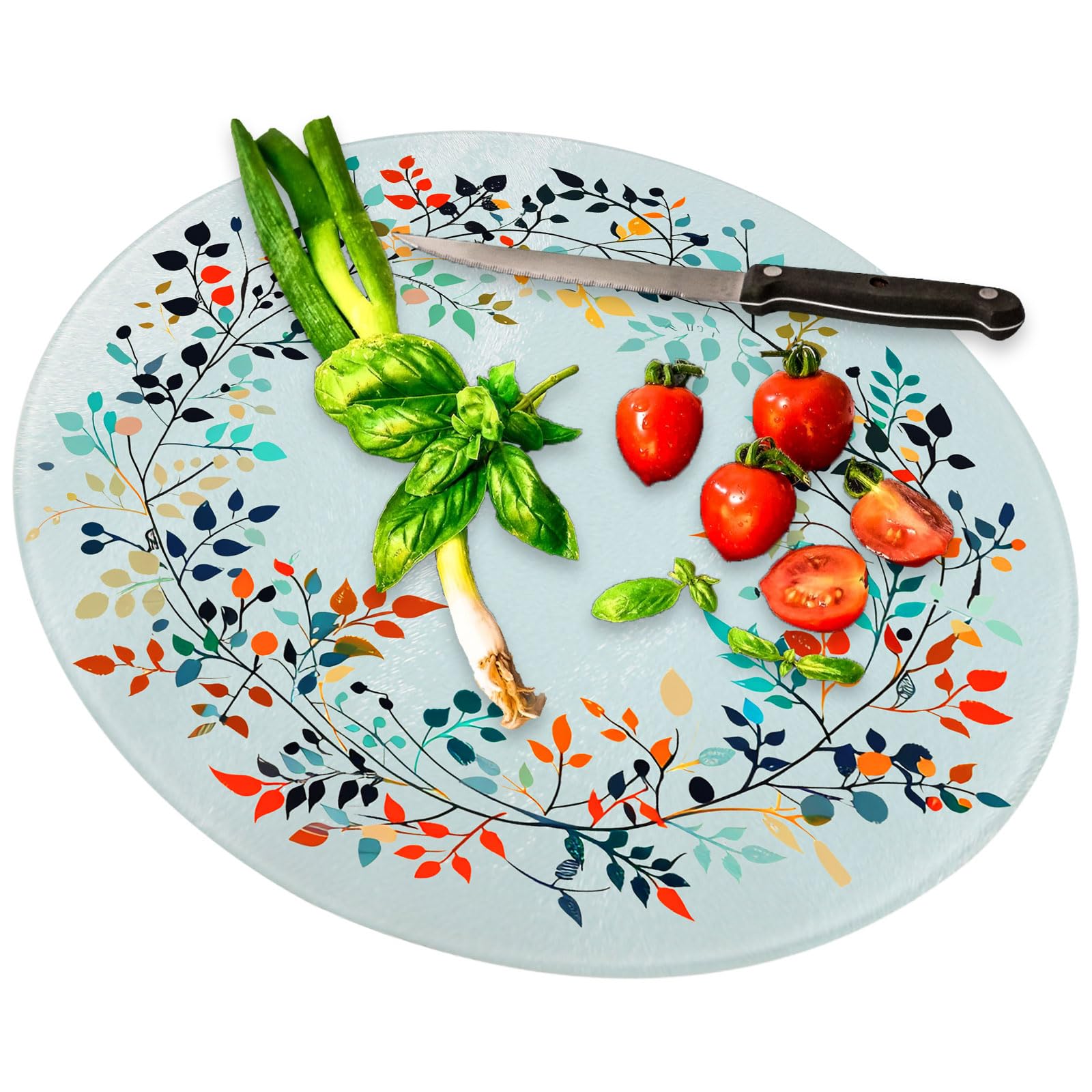 11.8 Inch Sublimation Cutting Board Blanks - Round Tempered Glass Anti-Slip Cutting Boards with White Coating (20pcs) - Perfect for DIY Crafts, Sublimation Printing, and Kitchen Use