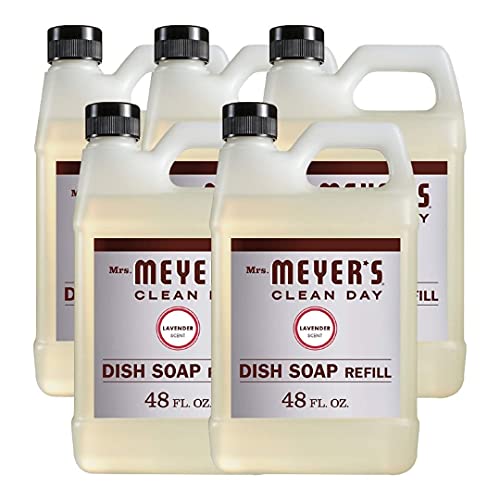Powerful Moisturizing Dish Soap - Tough on Grease & Stains, Gentle on Hands | Vegan & Cruelty-Free Lavender Scented Dishwashing Liquid | 16oz (5-Pack) for Daily Kitchen Cleaning & Dishwashing